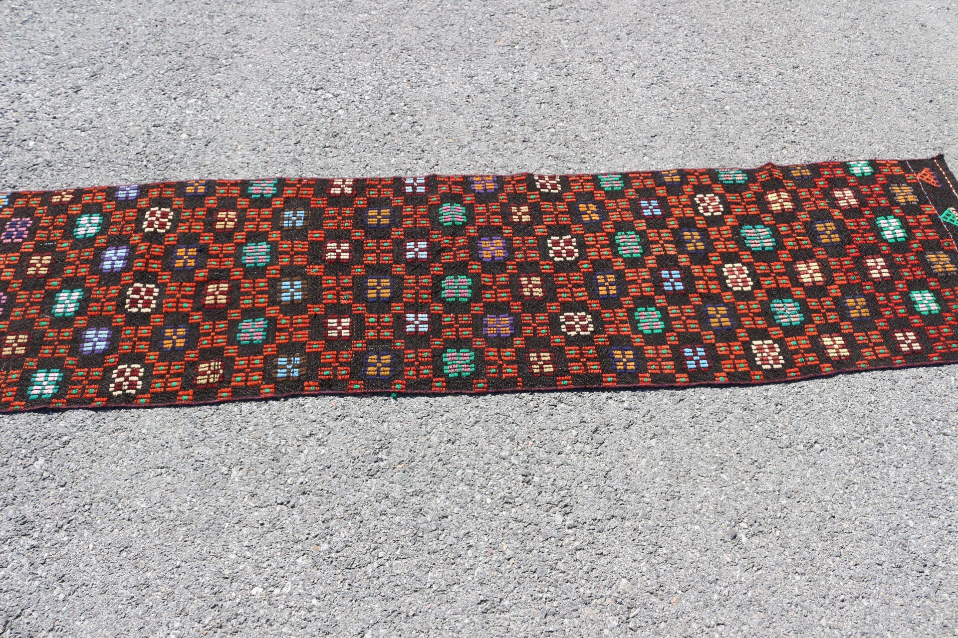 Anadolu Halısı, Türk Halısı, Kilim, Koridor Halısı, Vintage Halı, Ev Dekorasyonu Halısı, Yeşil 1.9x8.1 ft Runner Halısı, Mutfak Halıları