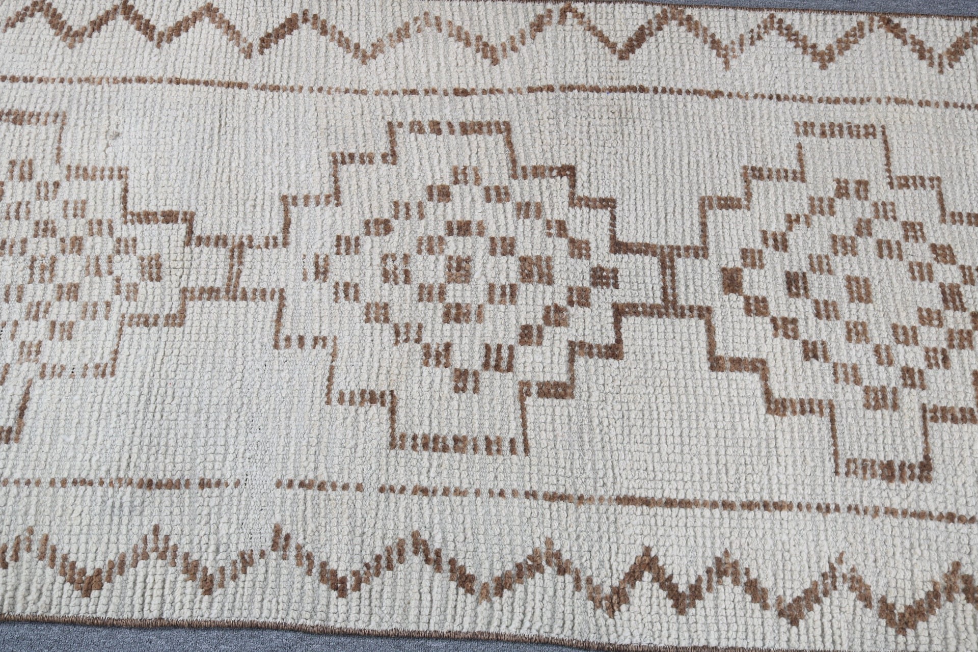 2.9x10.3 ft Runner Halı, Türk Halıları, Mutfak Halıları, Vintage Halılar, Bohem Halı, Bej El Dokuma Halılar, Boho Halılar, Oushak Halılar, El Dokuma Halı