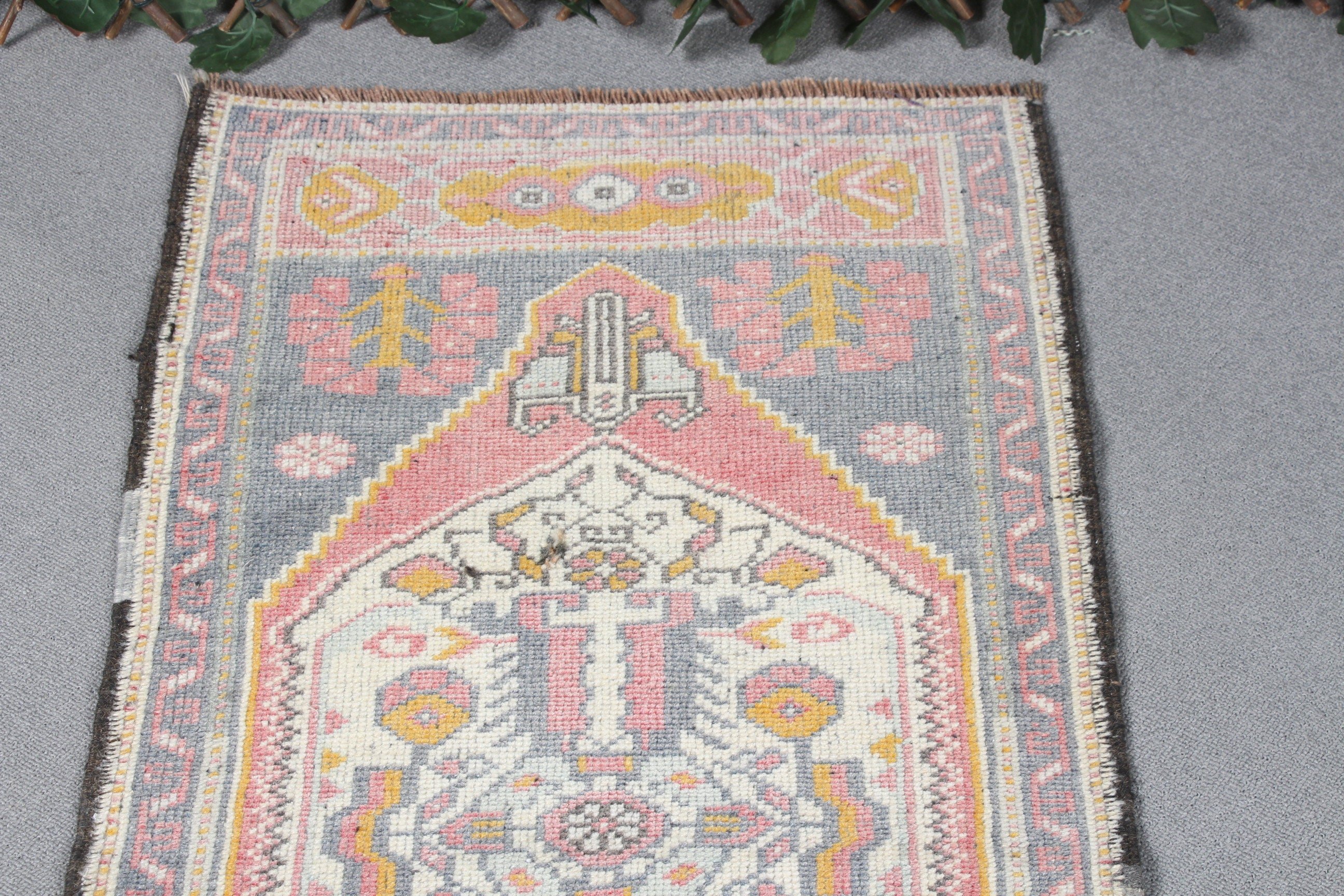 Bathroom Rug, 1.8x3.8 ft Small Rug, Wool Rugs, Turkish Rug, Bedroom Rug, Rugs for Bathroom, Vintage Rug, Car Mat Rugs, Red Floor Rug