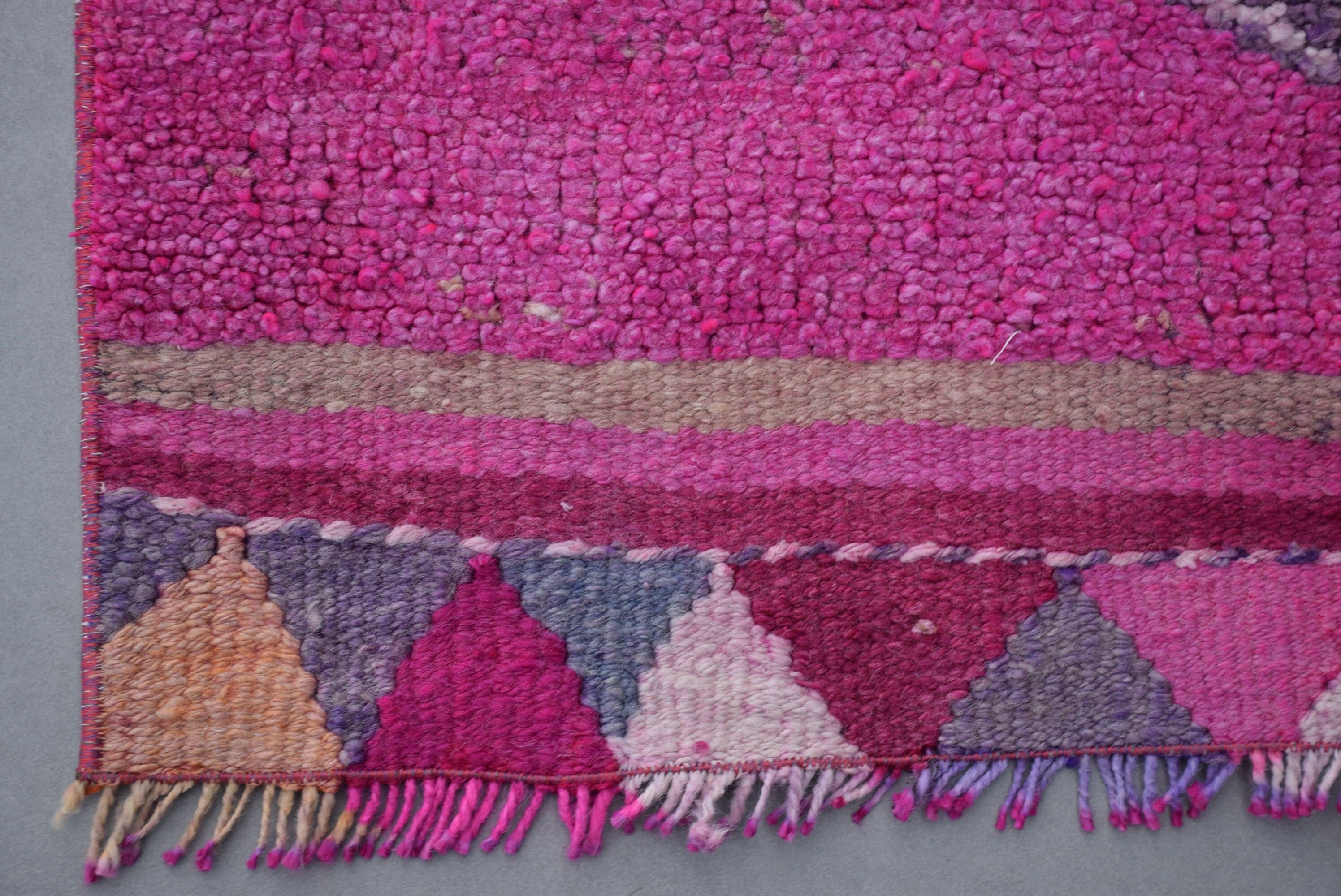 Pink  2.8x10.5 ft Runner Rugs, Dorm Rug, Anatolian Rugs, Corridor Rugs, Turkish Rugs, Vintage Rugs, Floor Rug, Hallway Rugs
