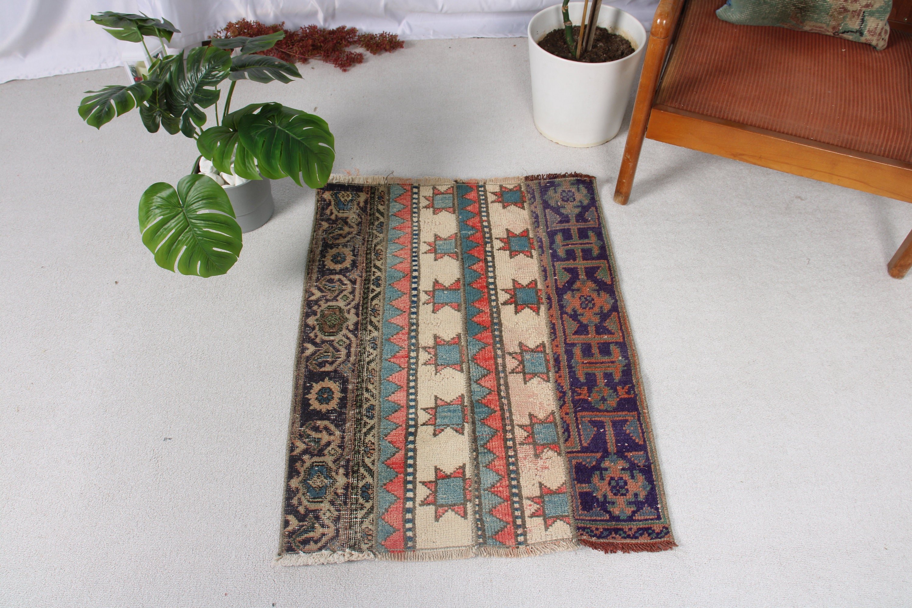 Wall Hanging Rug, Blue Flatweave Rug, Moroccan Rugs, Vintage Rug, Cute Bath Mat Rug, Turkish Rug, Cool Rugs, 2.2x3 ft Small Rugs, Bath Rug