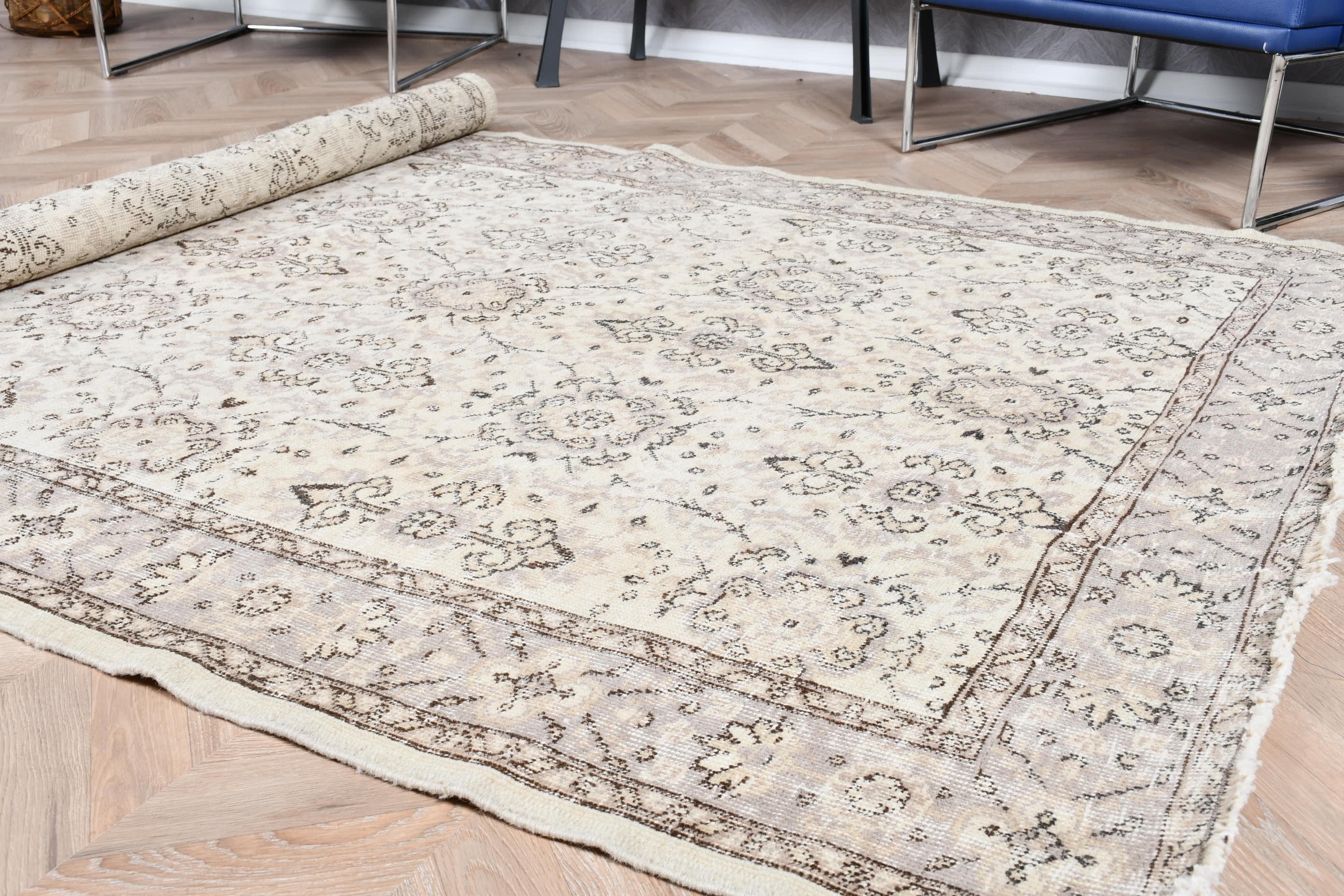 Anadolu Halısı, Yemek Odası Halısı, Bej Fas Halıları, Vintage Halı, 5.4x8.7 ft Büyük Halılar, Yatak Odası Halıları, Salon Halıları, Türk Halısı