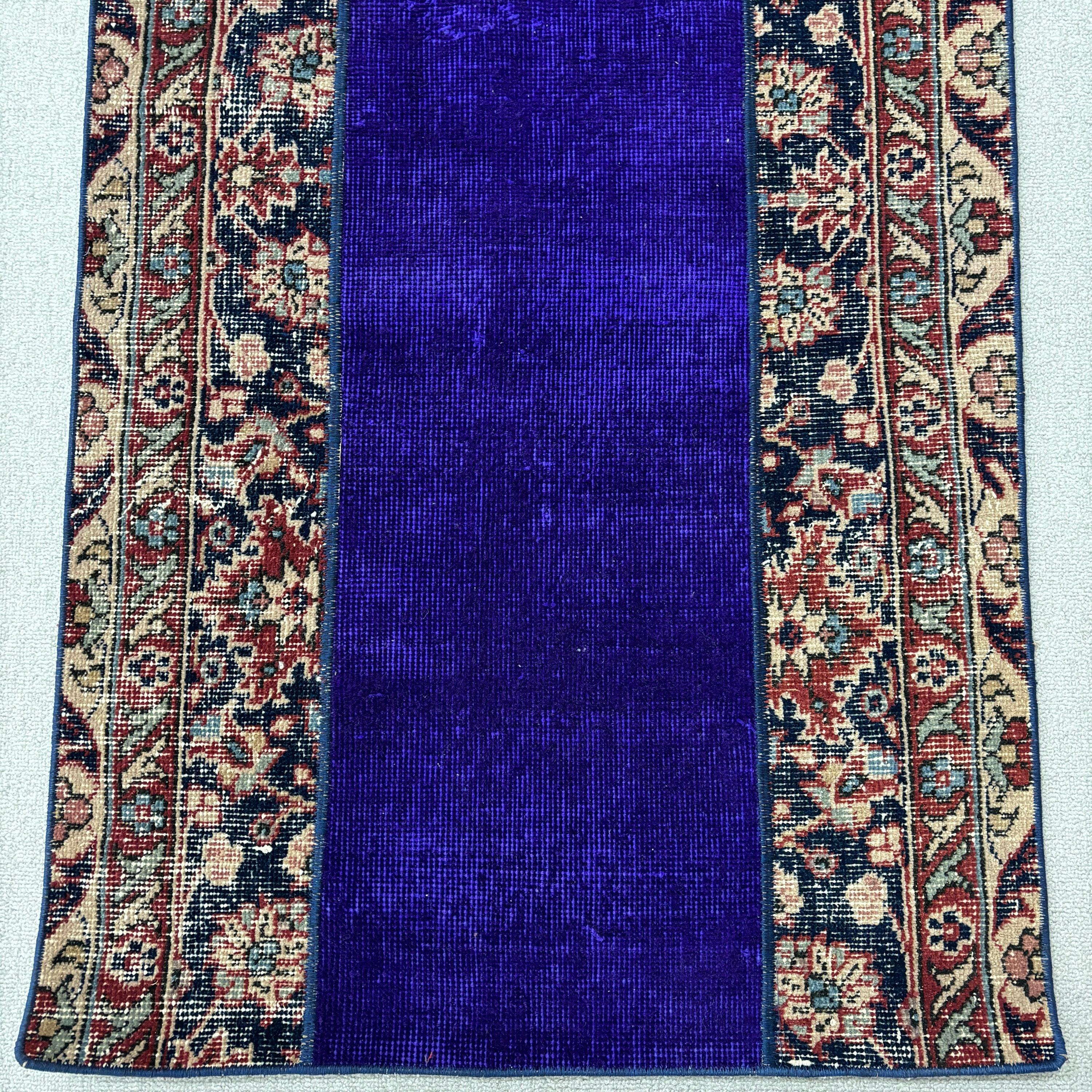 2.4x3.8 ft Küçük Halı, Paspas Halıları, Aztek Halıları, Mor Lüks Halılar, Türk Halısı, Küçük Alan Halıları, Vintage Halı, El Dokuma Halılar, Yer Halısı