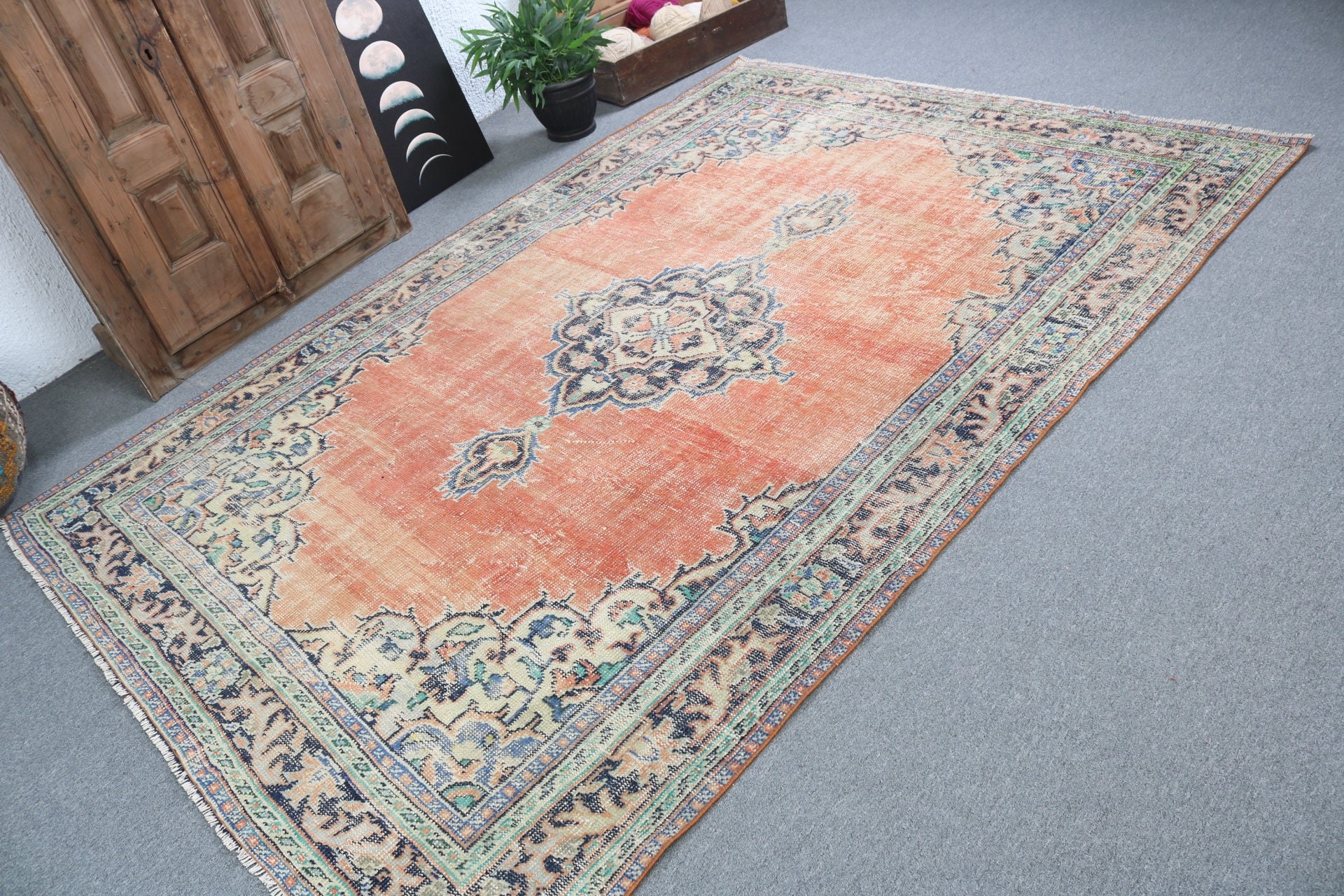 Kitchen Rug, Bohemian Rugs, Living Room Rugs, Vintage Rug, Bedroom Rug, Antique Rug, Red Neutral Rug, 5.9x8.5 ft Large Rugs, Turkish Rugs