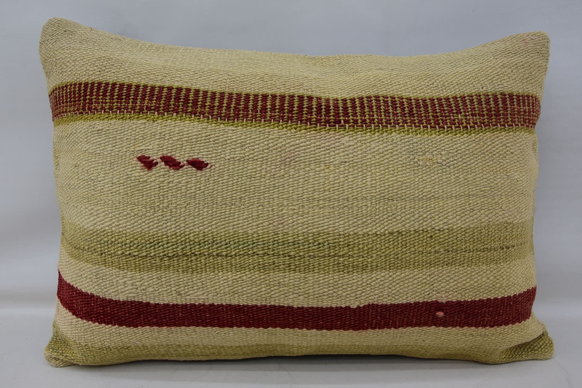 Office Chair Pillow, Ethnical Kilim Rug Pillow, Vintage Kilim Pillow, Interior Designer Pillow, 16"x24" Beige Pillow Cover