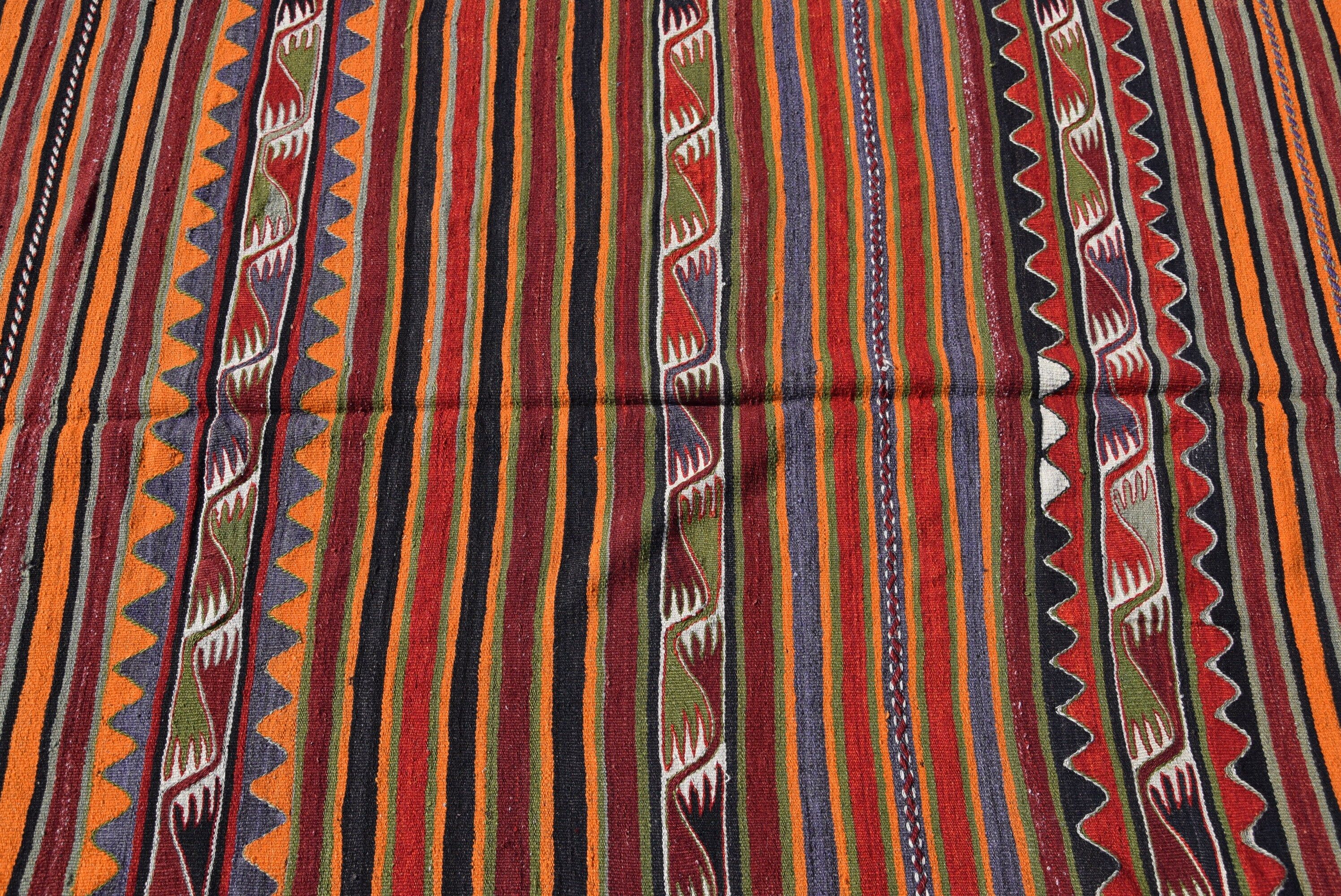 Oryantal Halı, Kilim, 4.5x13.2 ft Yolluk Halısı, Merdiven Halısı, Kırmızı Oushak Halısı, Türk Halıları, Vintage Halılar, Düğün Halısı, Fas Halıları, Koridor Halısı