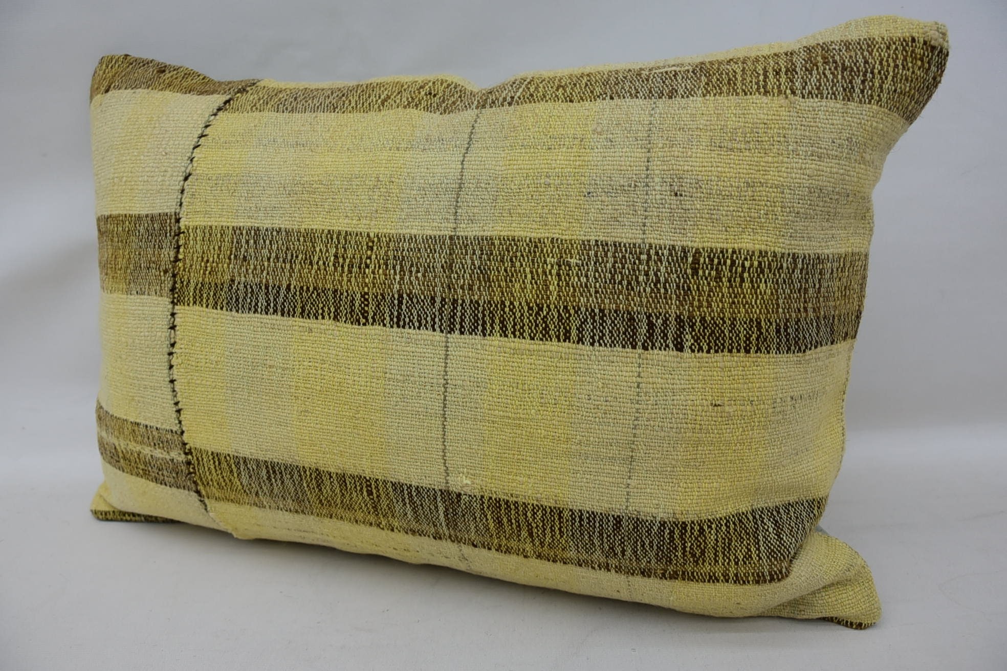 Boho Pillow Sham Cover, Vintage Pillow, Indoor Cushion, Gift Pillow, Vintage Kilim Pillow Cushion Case, 16"x24" Beige Pillow Cover