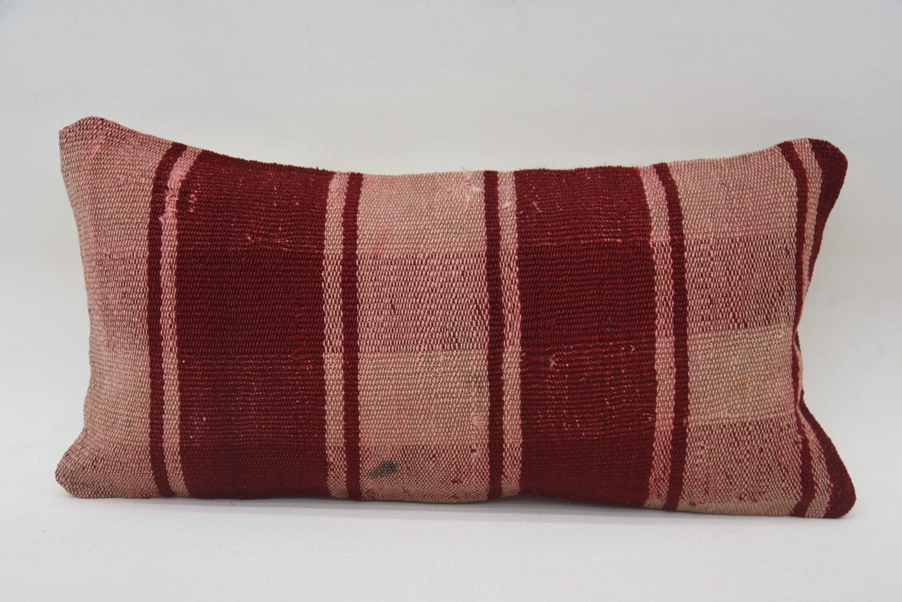 Türk Yastığı, 8"x16" Kırmızı Yastık Kılıfı, Ofis Koltuğu Minderi, İç Tasarım Yastık, Vintage Minder Kılıfı, Etnik Kilim Kilim Yastık