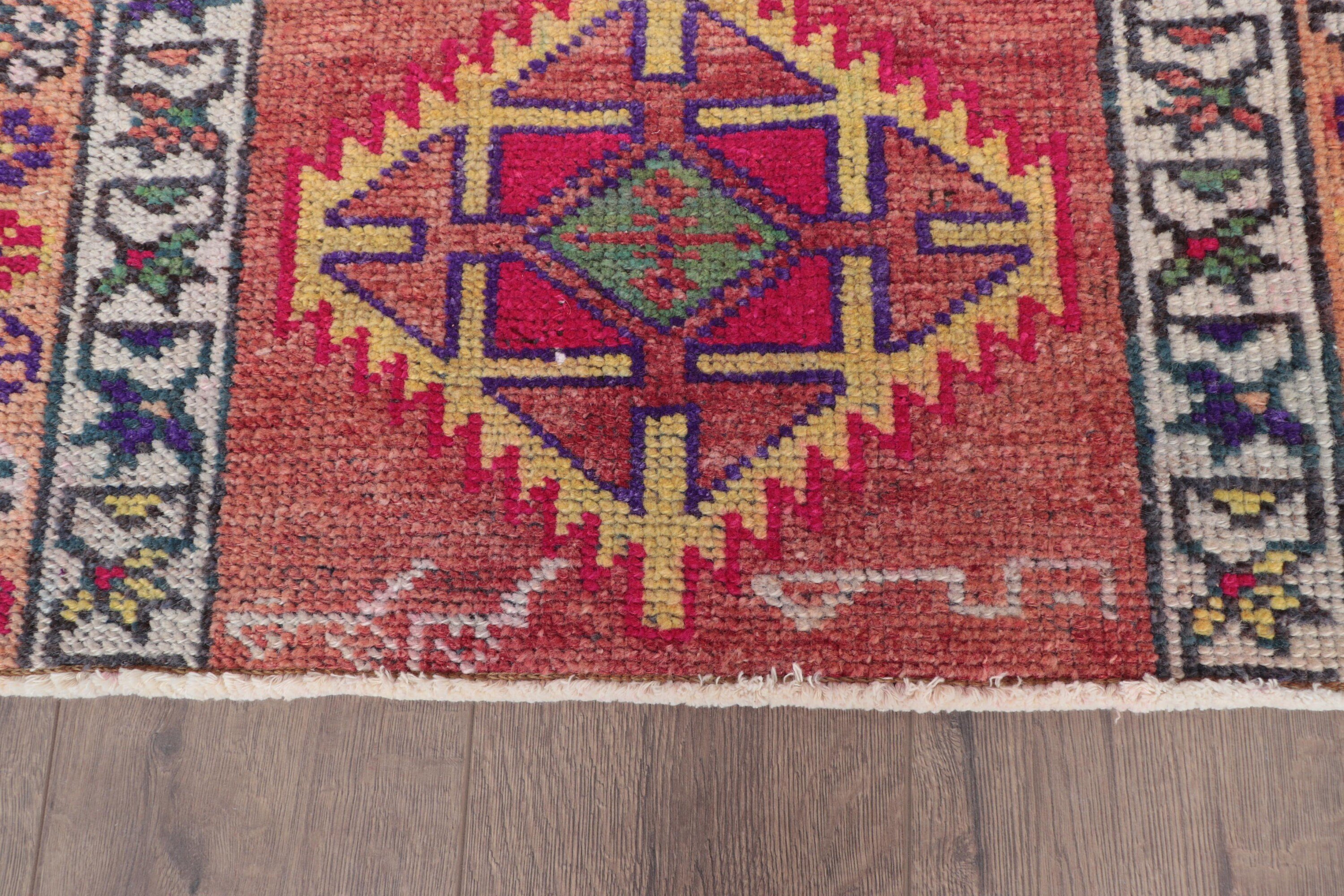 2,8x3,4 ft Küçük Halılar, Vintage Halı, Organik Halı, Küçük Boho Halıları, Turuncu Boho Halısı, Türk Halısı, Antika Halılar, Çocuk Halıları