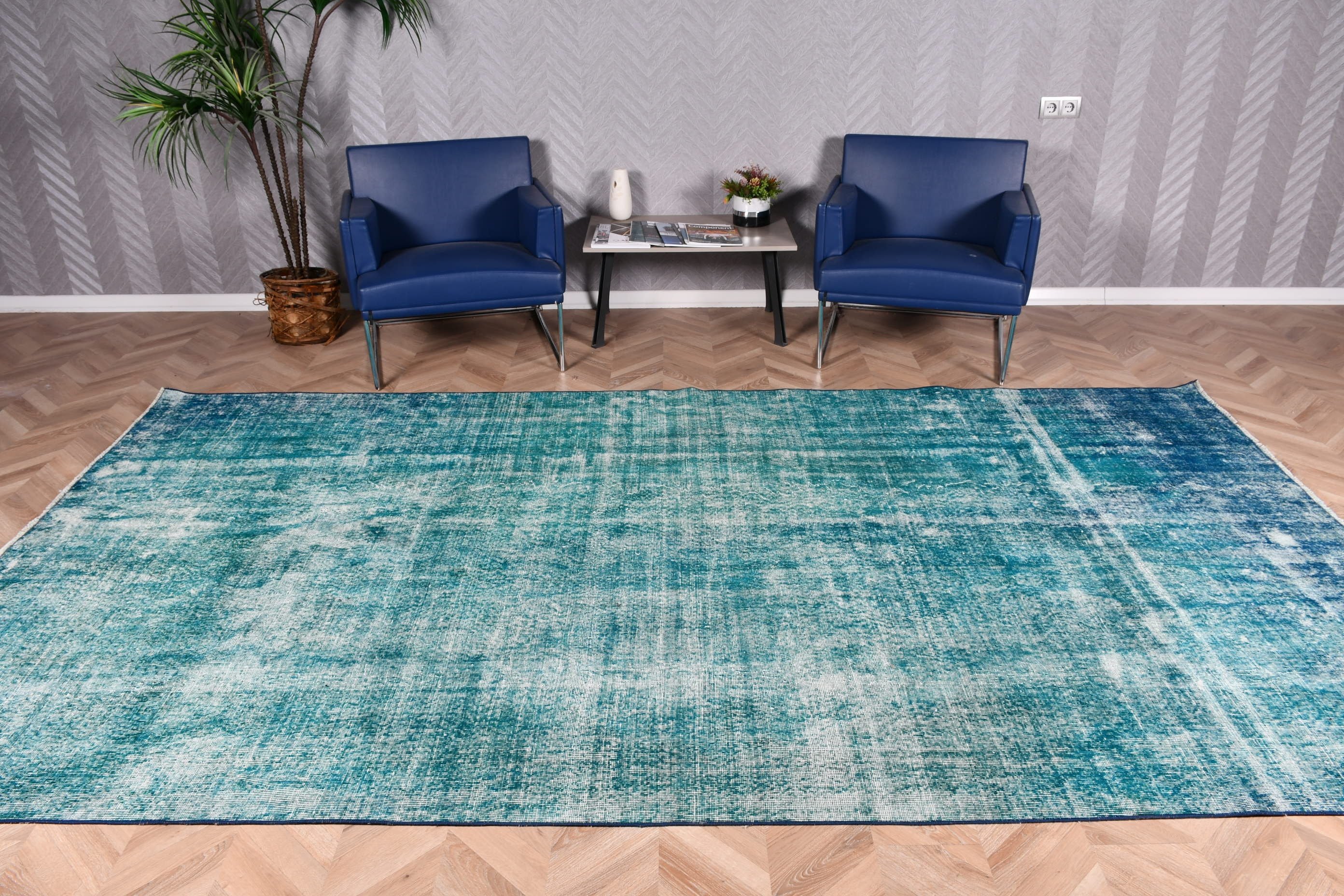 Kitchen Rug, Abstract Rugs, Living Room Rug, Blue  6.5x11.8 ft Oversize Rugs, Wool Rug, Vintage Rug, Turkish Rug, Saloon Rugs