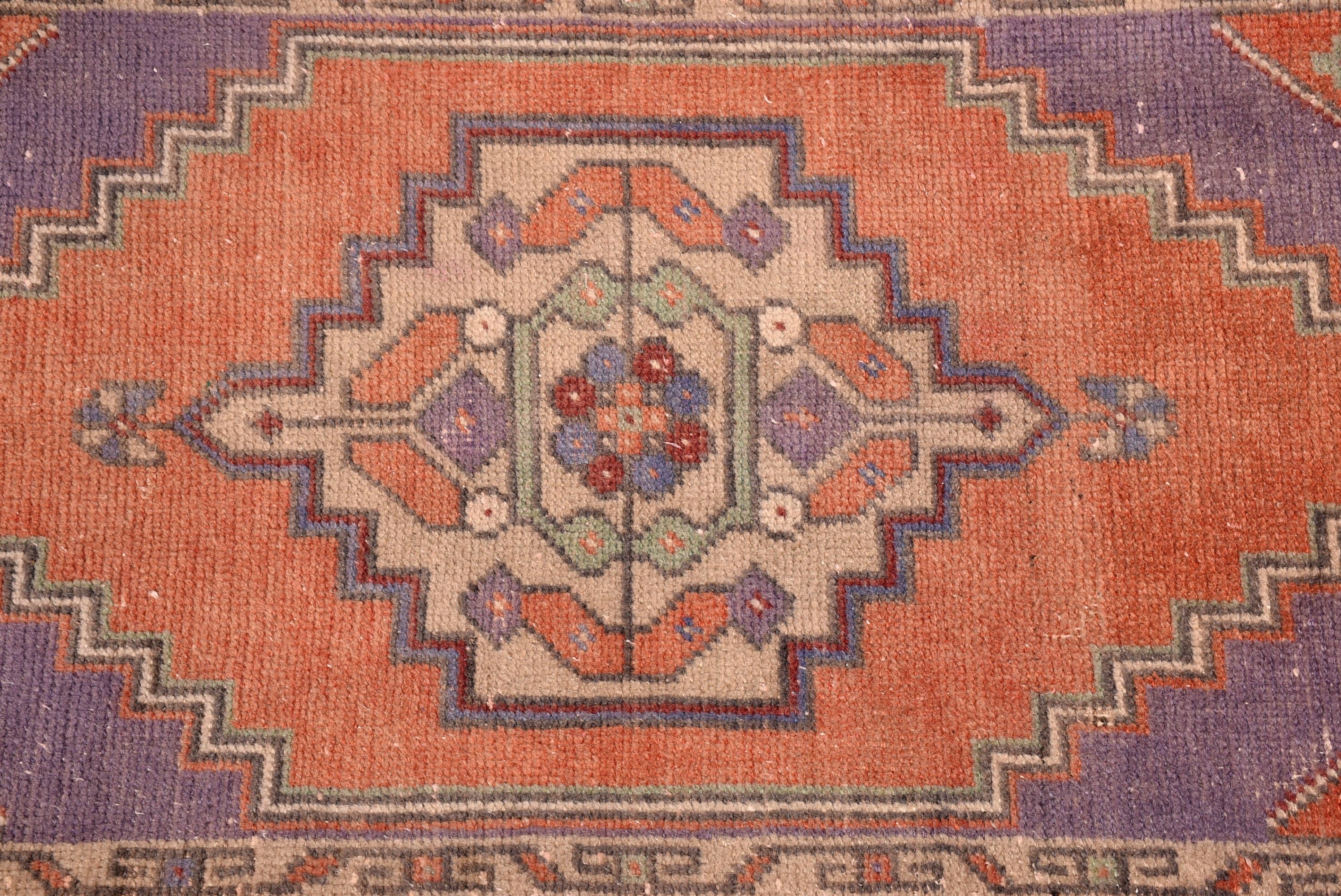 Yün Halı, Banyo Halısı, Mutfak Halıları, Modern Halı, Vintage Halılar, Mutfak Halıları, 1.7x3.3 ft Küçük Halı, Türk Halıları, Turuncu Ev Dekor Halısı