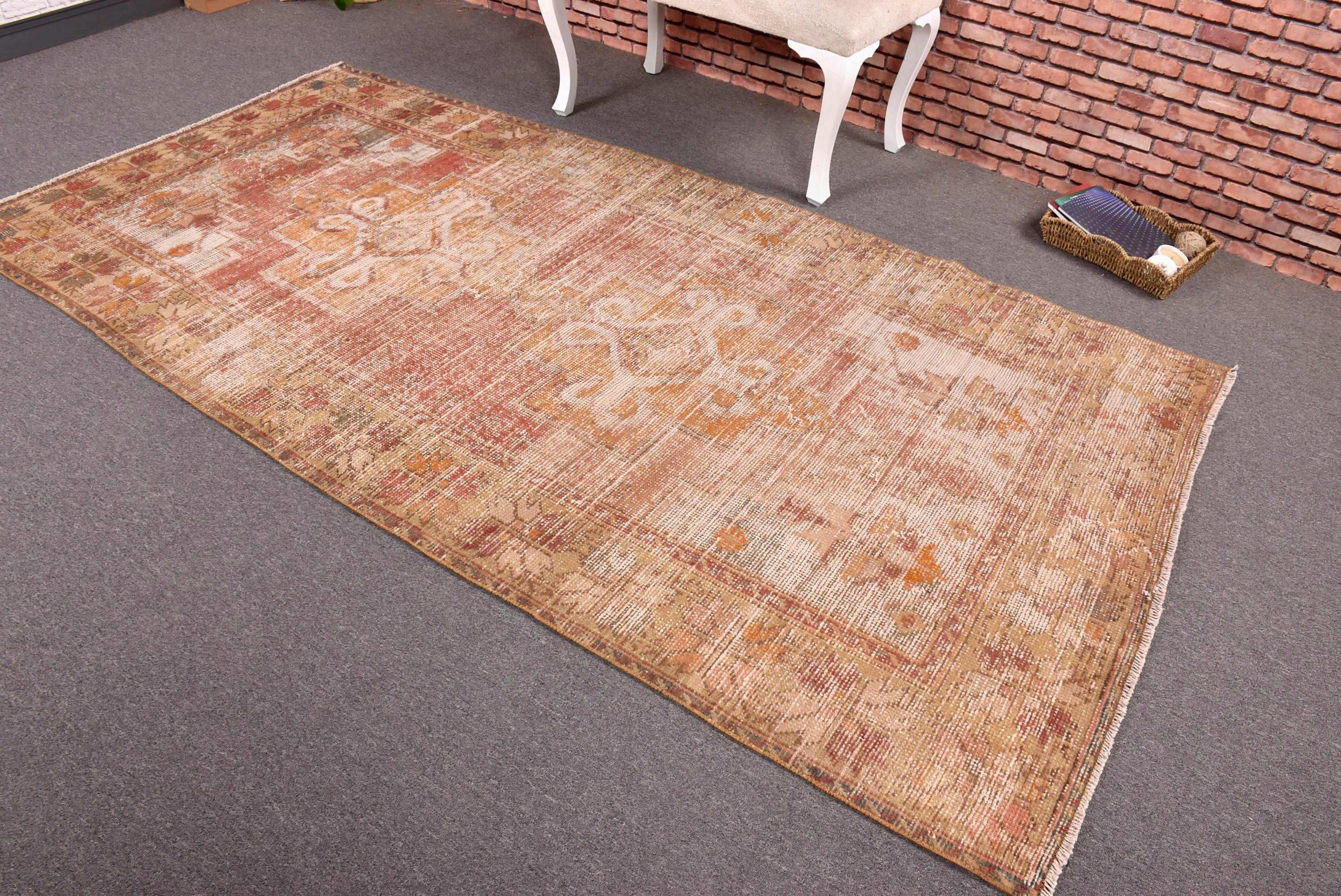 Dining Room Rug, Rugs for Area, Modern Rugs, Nursery Rugs, Oushak Rugs, Turkish Rug, Vintage Rug, Red  4.5x8.6 ft Area Rugs