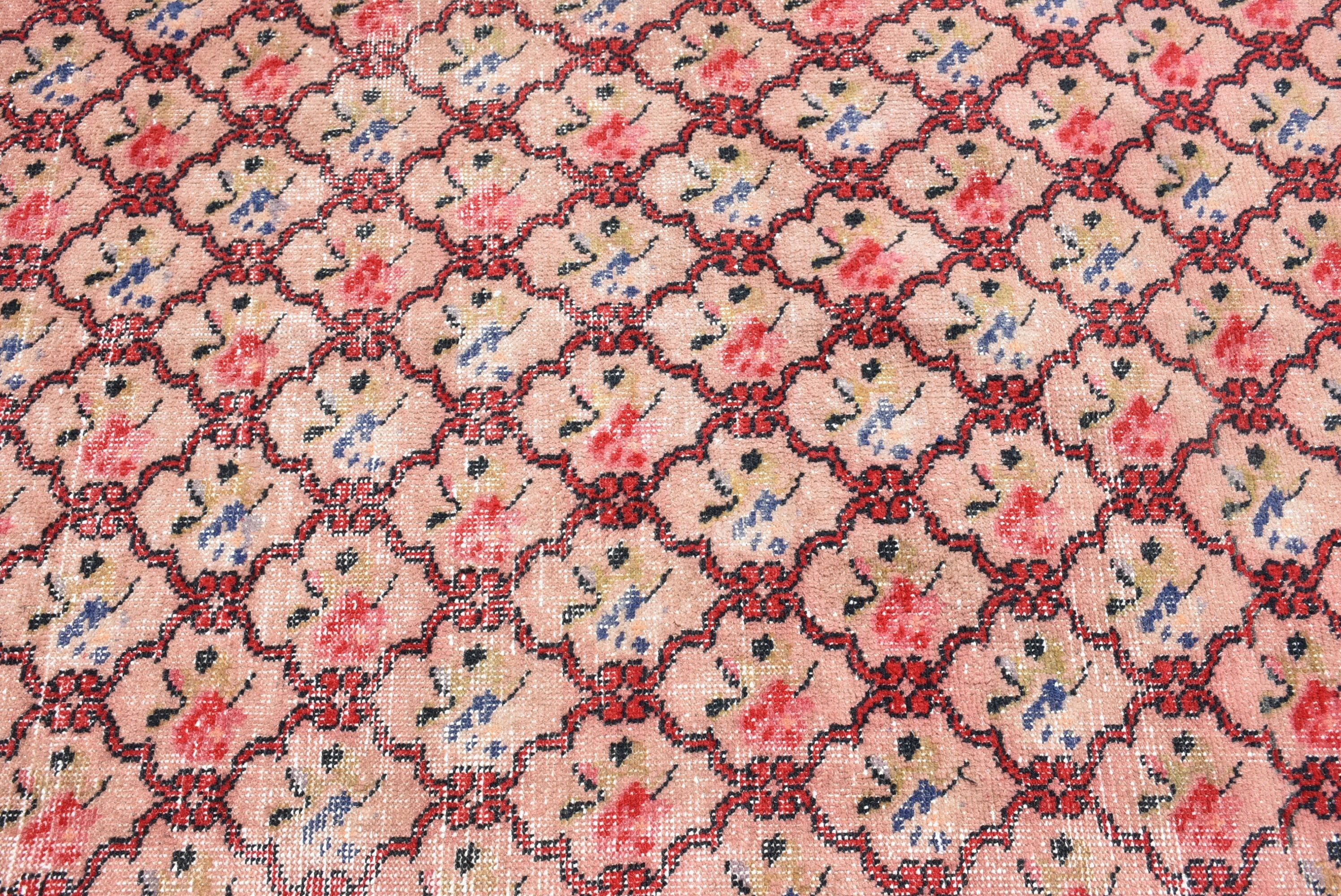Living Room Rug, Bedroom Rugs, Anatolian Rug, Nursery Rug, Vintage Rug, Turkish Rug, Red  4.3x6.8 ft Area Rug, Abstract Rug