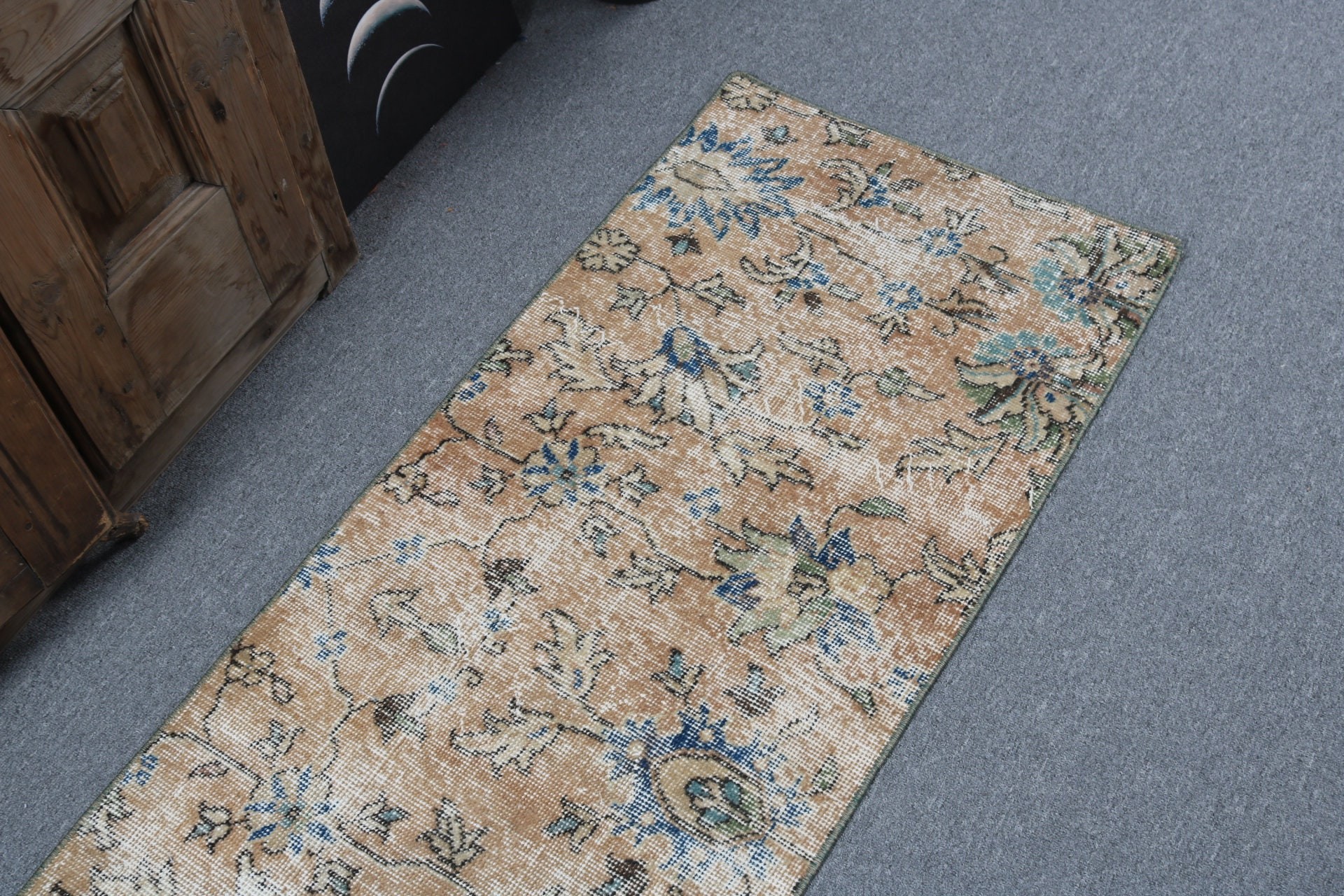 Turuncu Nötr Halı, Beni Ourain Runner Halı, 1.9x5.4 ft Runner Halıları, Mutfak Halısı, Vintage Halılar, Türk Halıları, Koridor Halısı, Boho Halıları