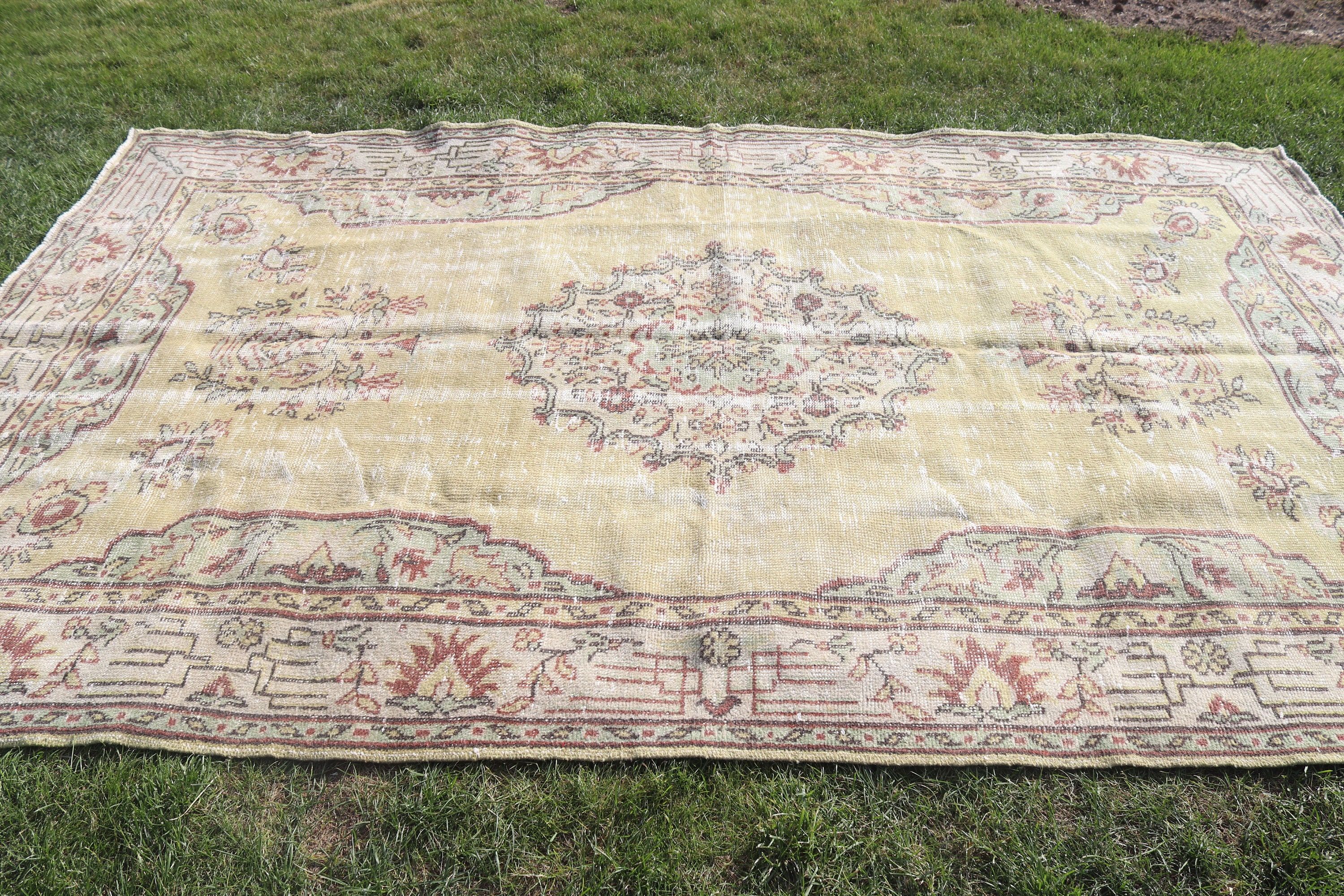 Oturma Odası Halıları, Vintage Halılar, Salon Halıları, Ofis Halıları, Yeşil Modern Halılar, Türk Halıları, 6.1x10 ft Büyük Halılar, Harika Halılar, Ev Dekorasyonu Halıları