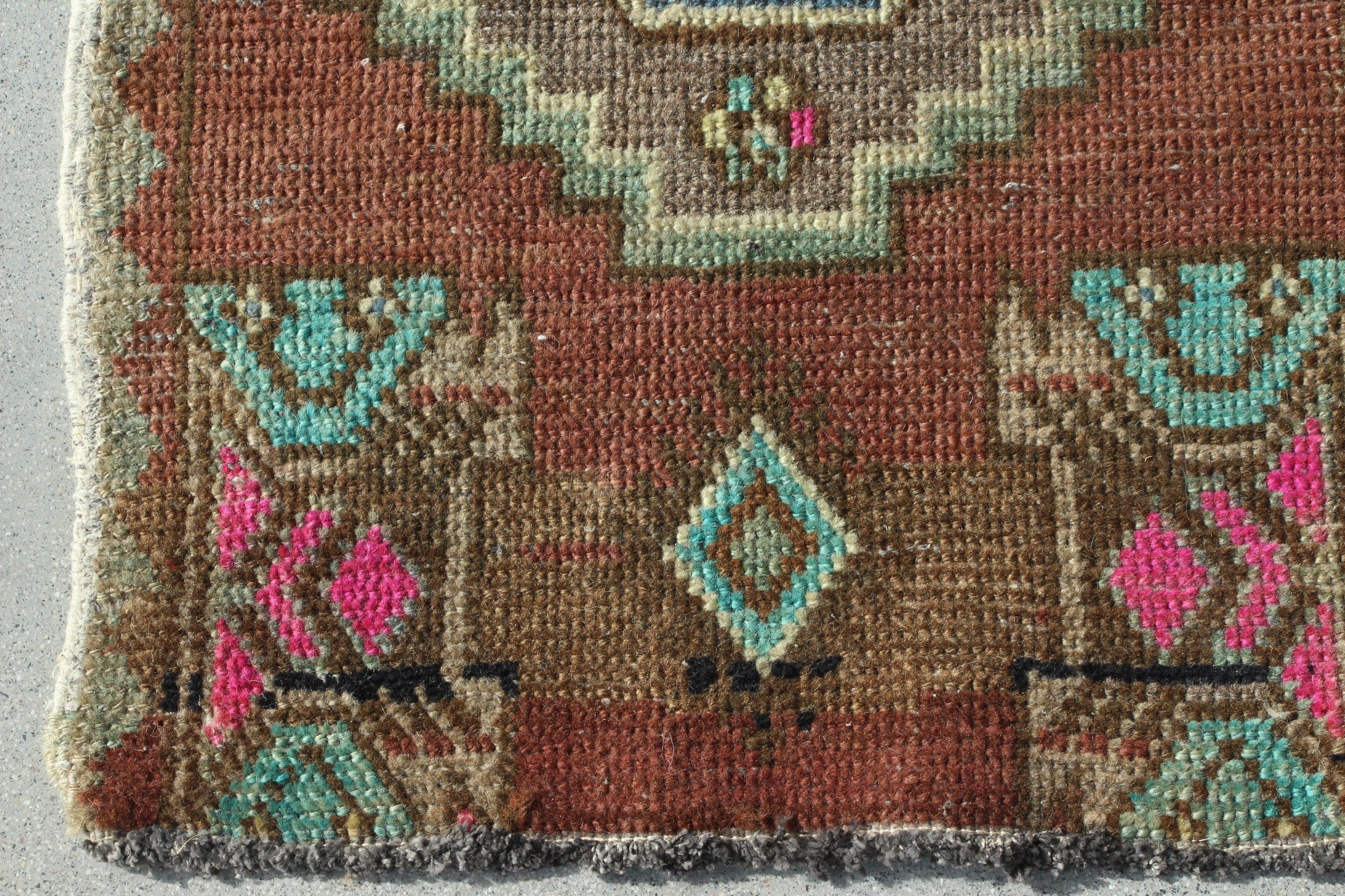 El Dokuma Halılar, 1.6x2.4 ft Küçük Halı, Vintage Halılar, Boho Halı, Yatak Odası Halıları, Giriş Halıları, Türk Halıları, Kahverengi Modern Halılar, Araba Paspas Halısı