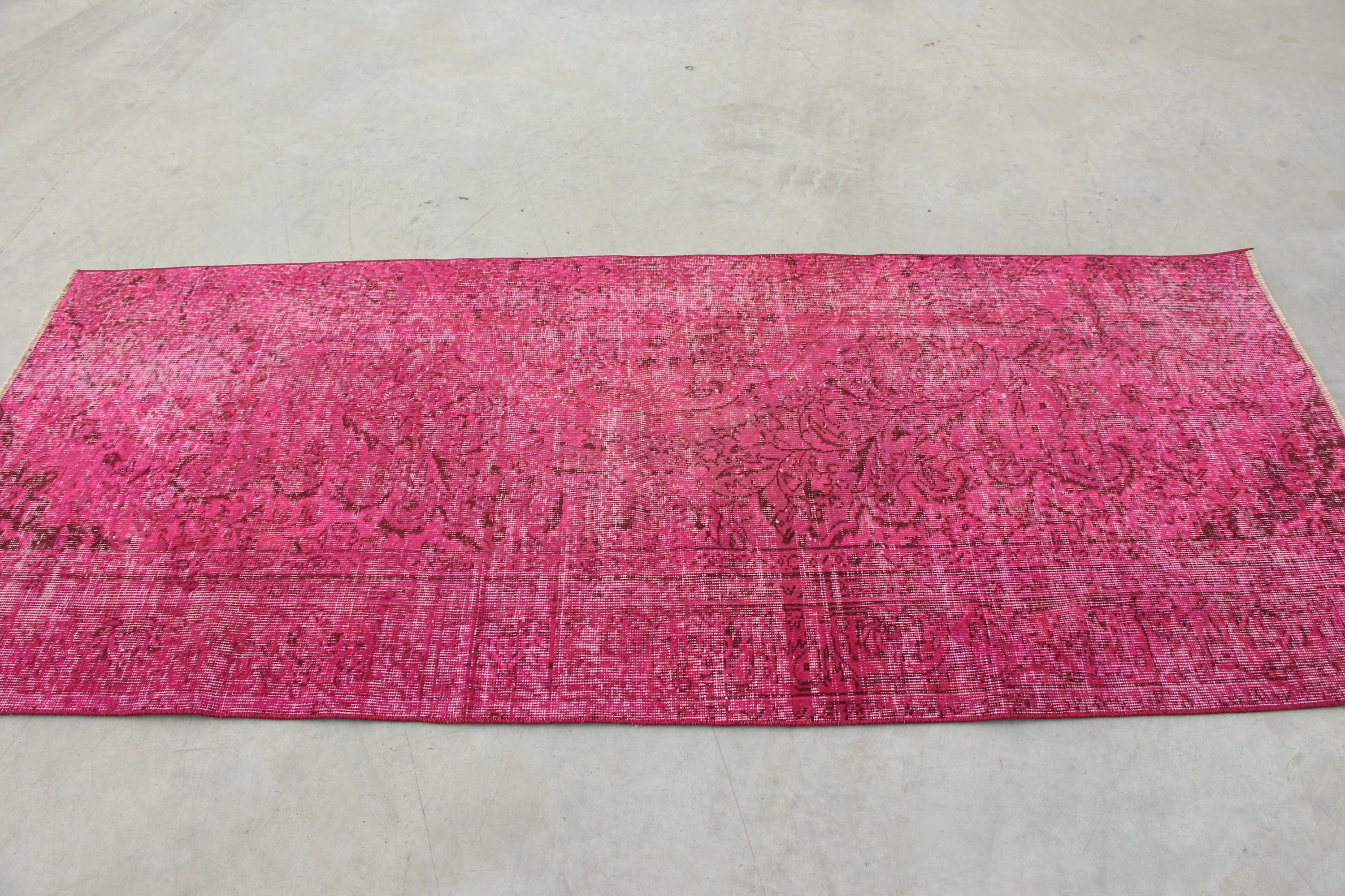 Vintage Rug, Pastel Rug, Anatolian Rug, Turkish Rugs, 3.1x7.3 ft Accent Rug, Home Decor Rug, Nursery Rugs, Pink Home Decor Rug, Entry Rugs