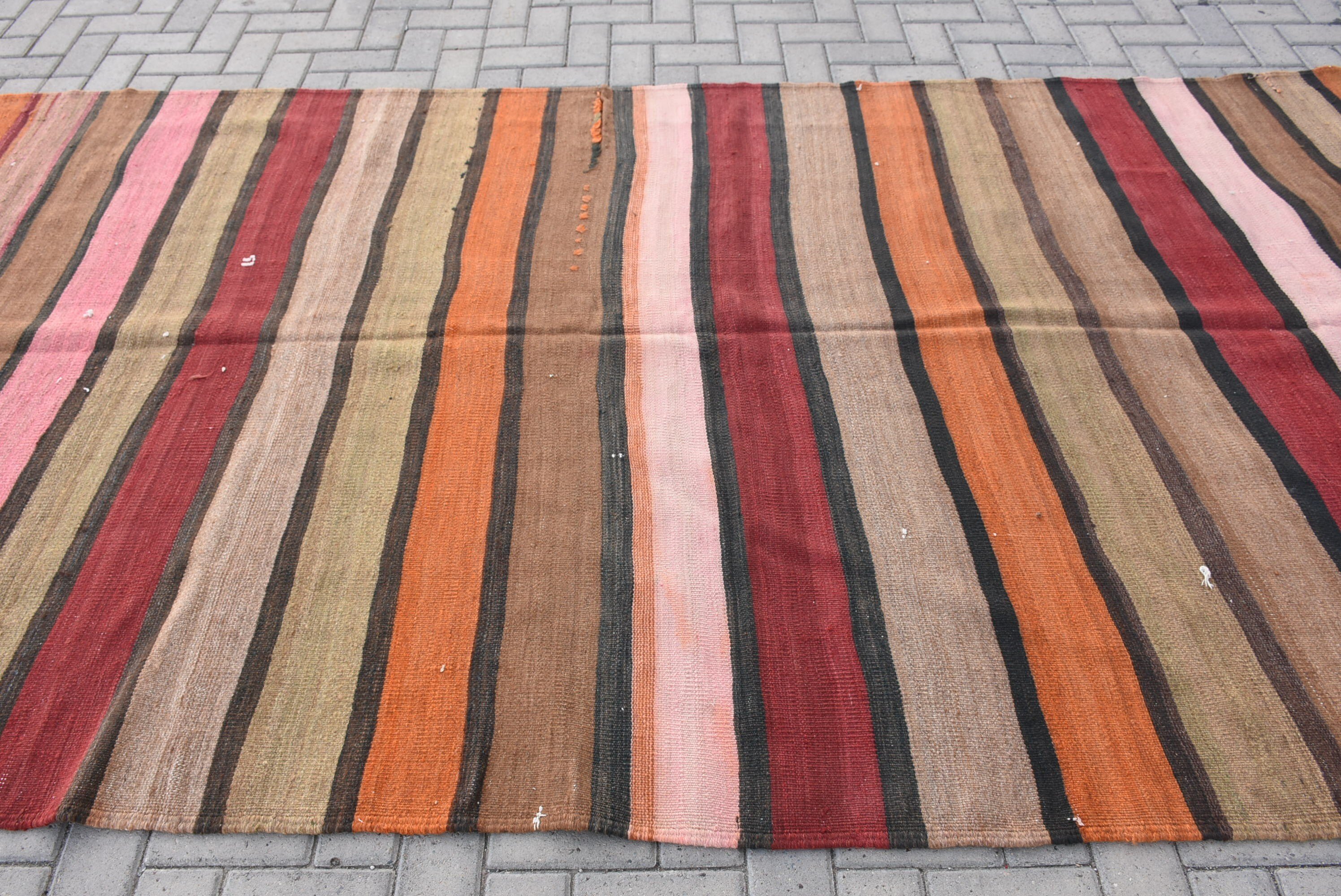 Turuncu Mutfak Kilim, 169x344 cm Salon Kilim, Türk Kilim, Salon Kilim, Anadolu Kilim, Oturma odası Kilim, Yemek odası Kilim