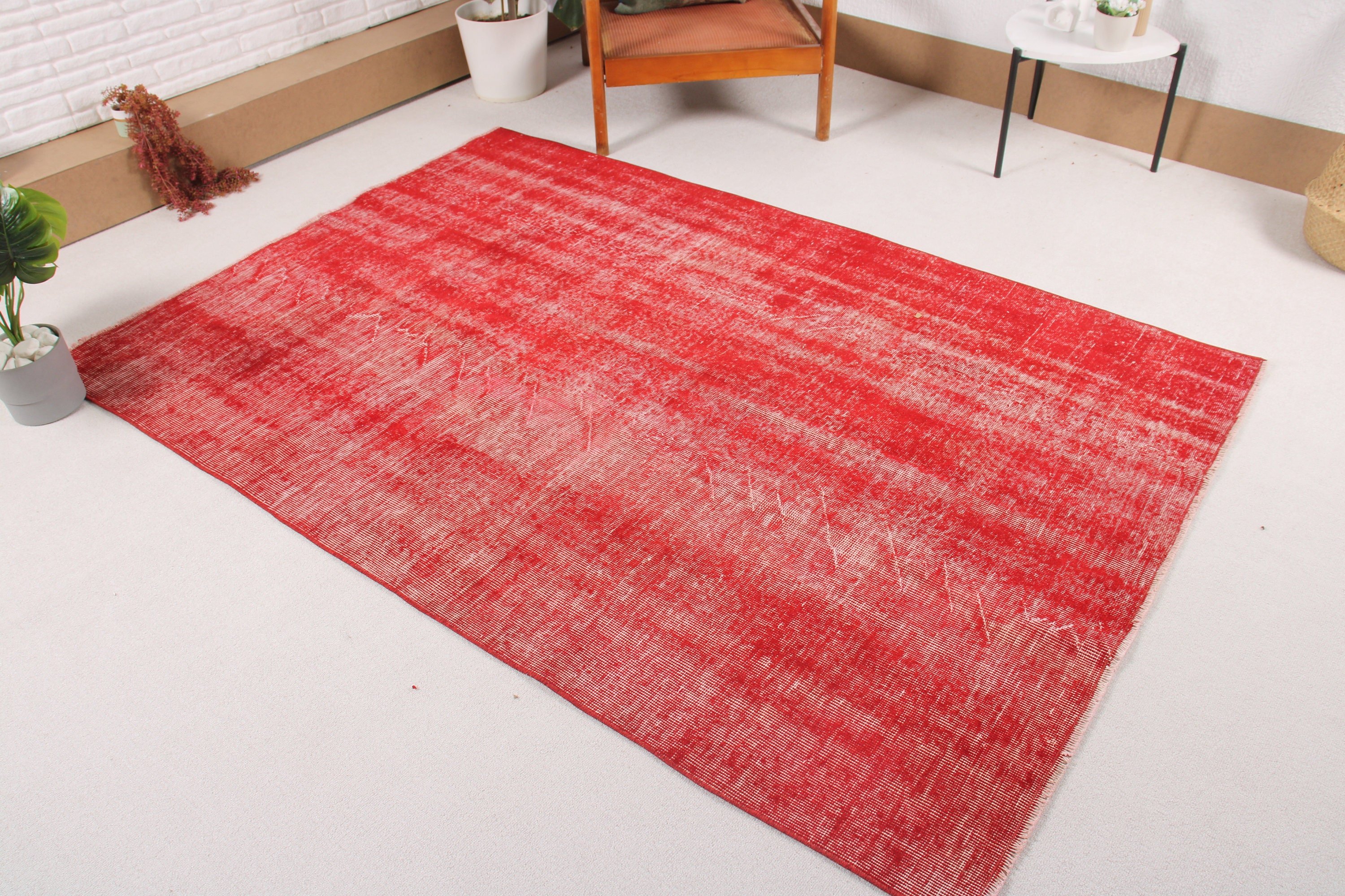 Moroccan Rug, Turkish Rugs, Floor Rugs, Red Geometric Rugs, Neutral Rugs, 4.9x7.1 ft Area Rugs, Rugs for Area, Vintage Rug, Kitchen Rugs