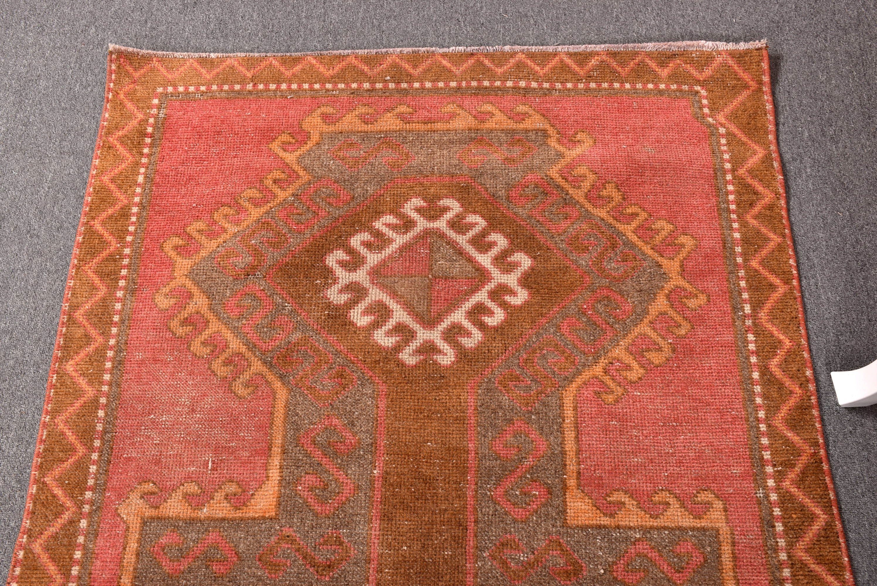 Pembe Geometrik Halılar, Düz Dokuma Halılar, Türk Halıları, Boho Vurgulu Halılar, Antika Halılar, Vintage Halı, 3,2x6,4 ft Aksanlı Halı, Boho Vurgulu Halı