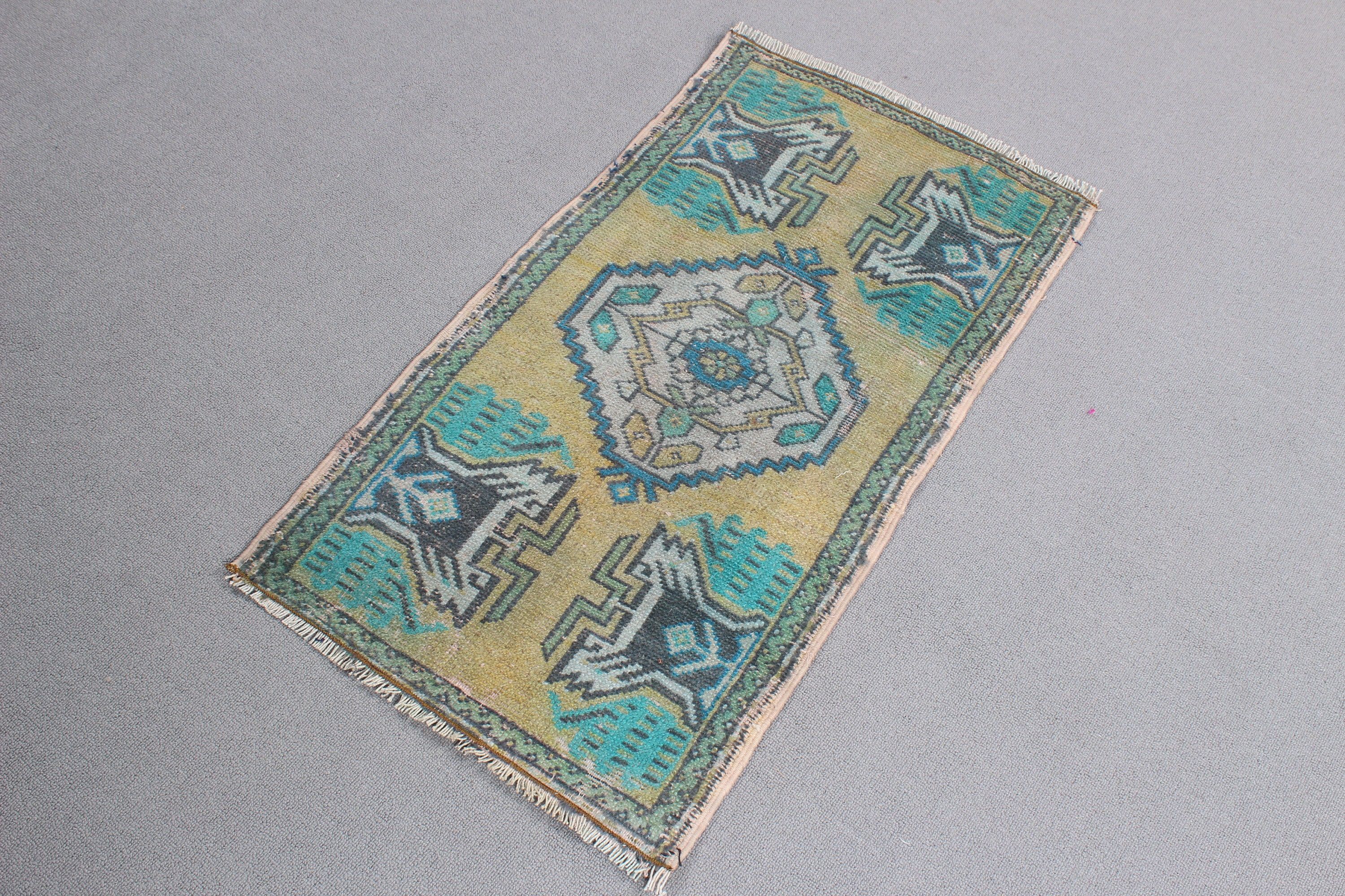 Decorative Rug, Bath Rug, Turkish Rugs, Neutral Rug, Nursery Rug, Green Moroccan Rugs, Moroccan Rugs, 1.7x3.1 ft Small Rugs, Vintage Rugs