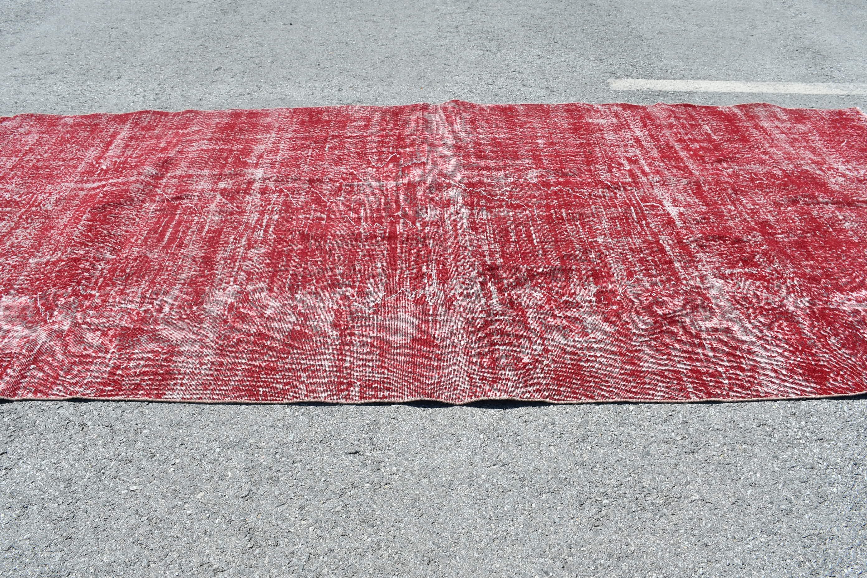 Red Home Decor Rug, Antique Rugs, Muted Rug, Turkish Rugs, 5.8x13.5 ft Oversize Rug, Dining Room Rugs, Vintage Rug, Salon Rug