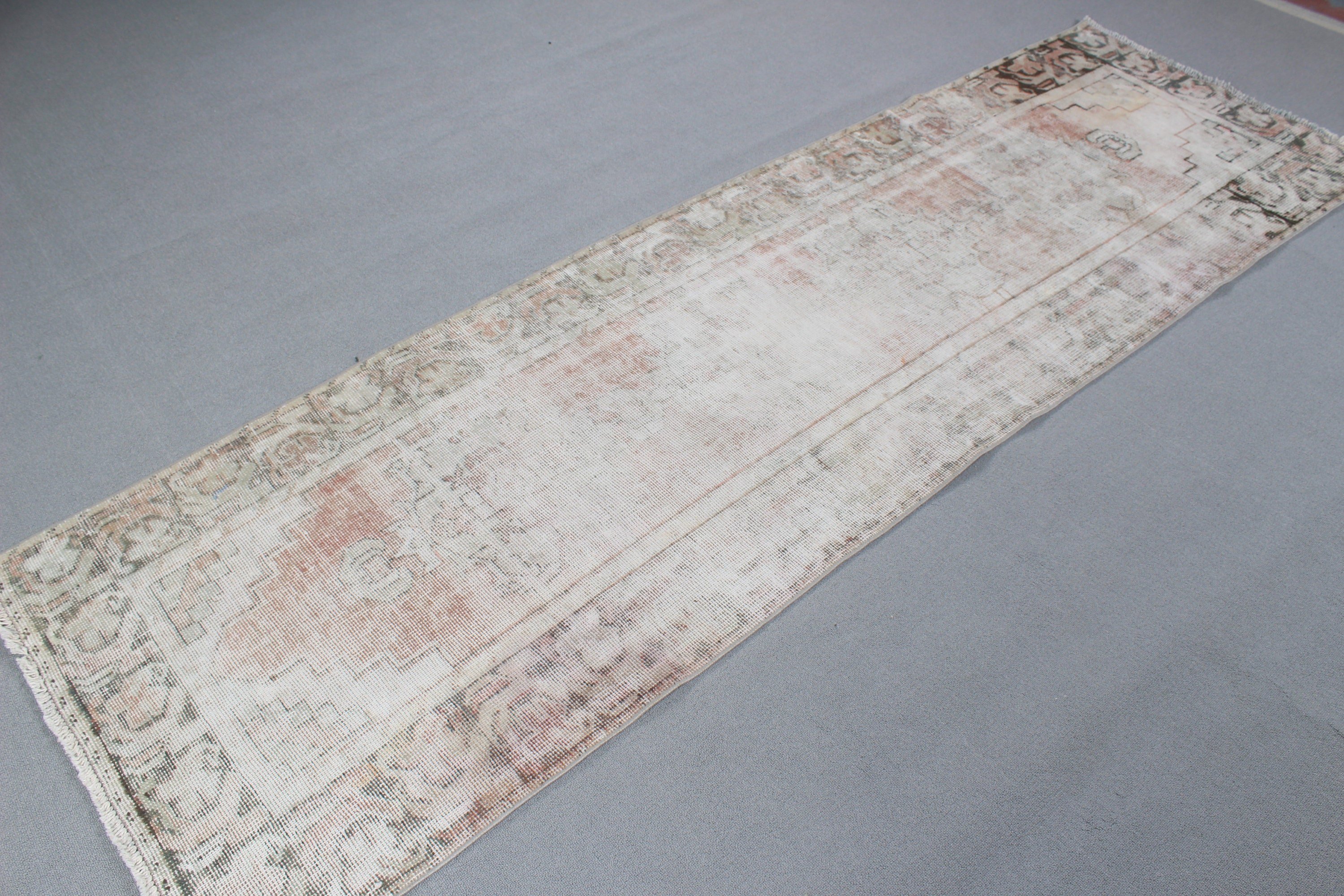 Rugs for Corridor, Vintage Rugs, Modern Rugs, Statement Rugs, Corridor Rugs, 2.8x9 ft Runner Rug, Beige Geometric Rugs, Turkish Rug