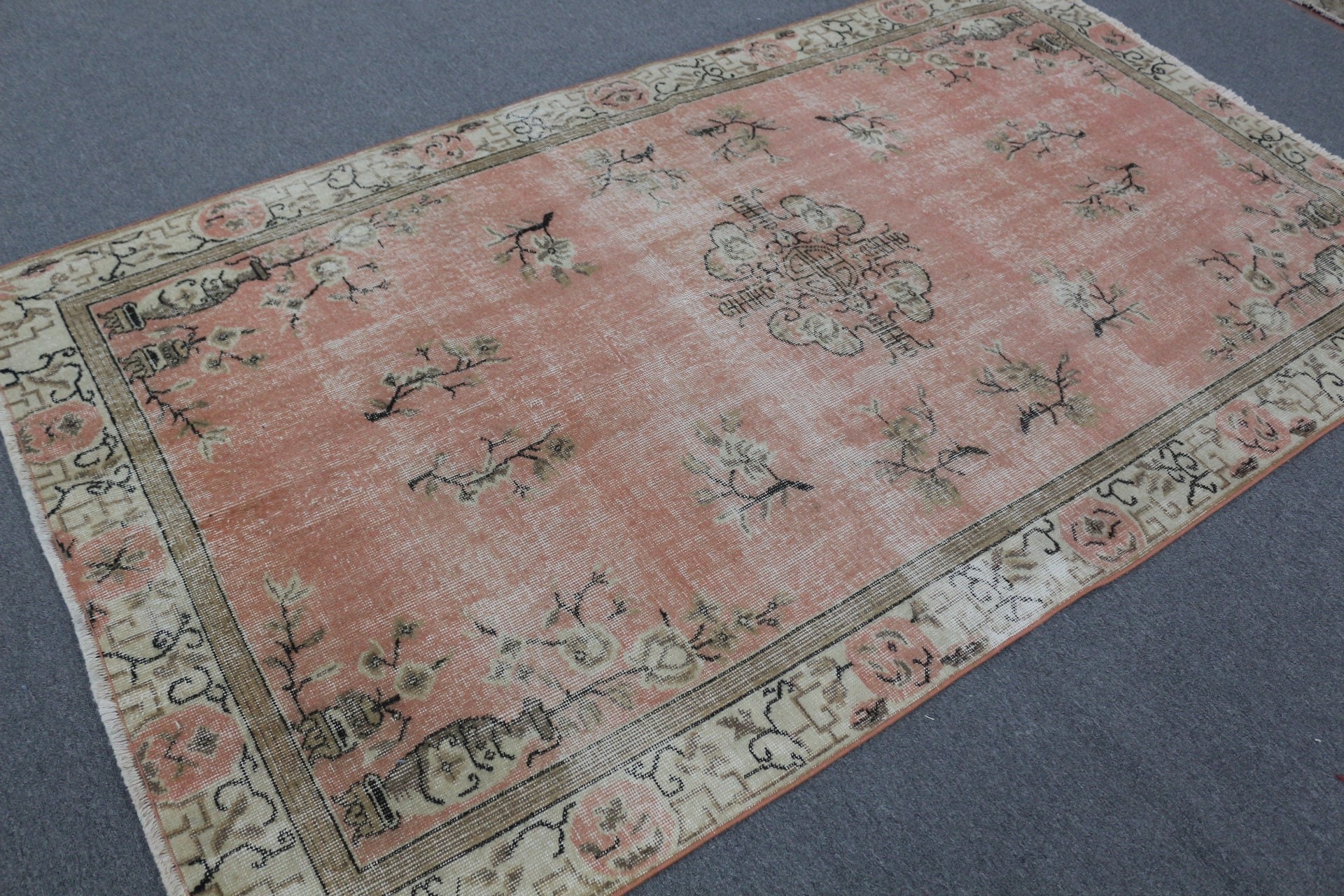 Vintage Halılar, Havalı Halılar, Yatak Odası Halısı, Mutfak Halıları, Vintage Dekor Halıları, Alan Halıları, Türk Halısı, Pembe Yün Halılar, 4,7x8,1 ft Alan Halısı