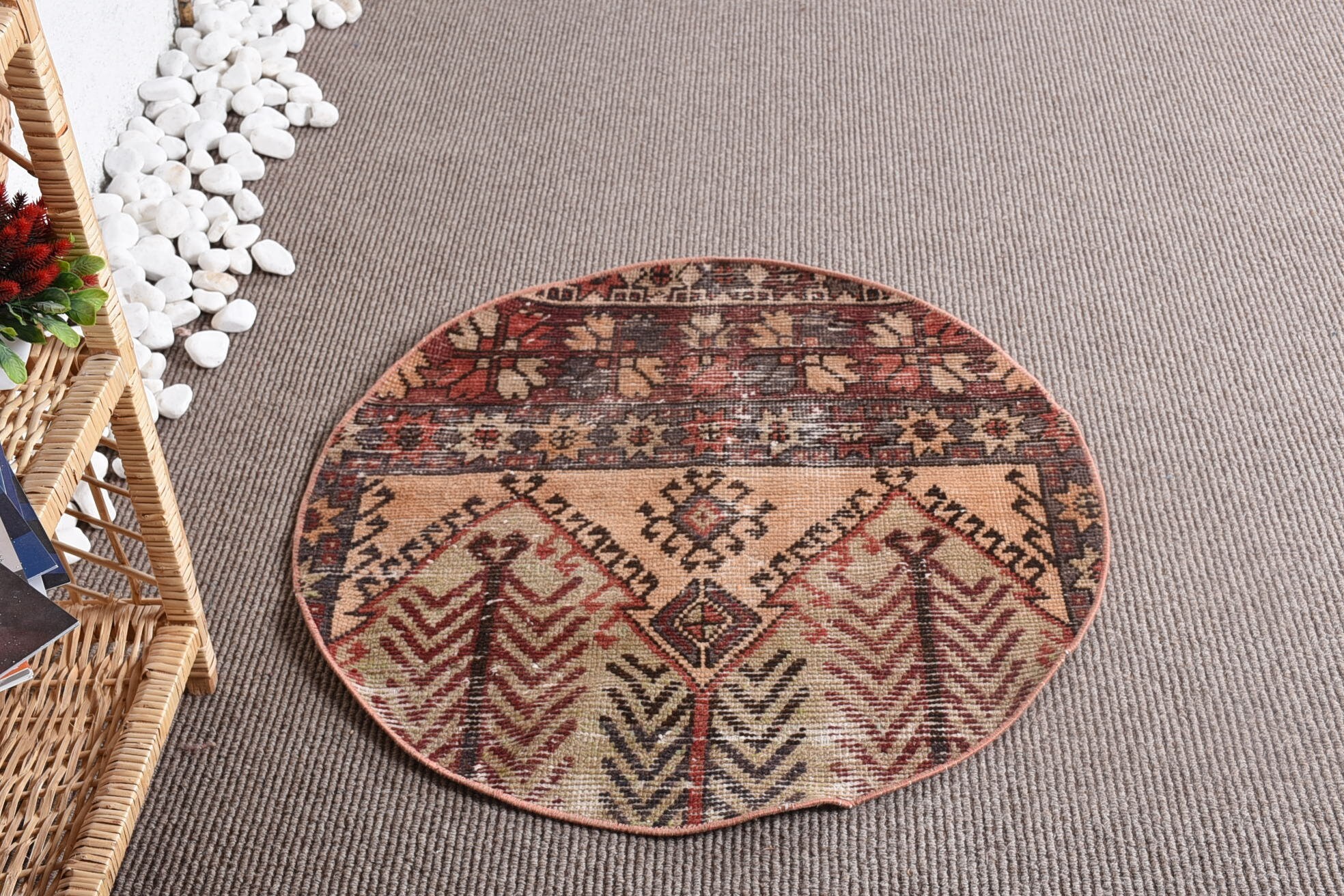 Outdoor Rugs, Bedroom Rug, Colorful Rug, Home Decor Rug, Turkish Rugs, Vintage Rug, 2.7x2.7 ft Small Rugs, Kitchen Rugs, Rugs for Entry