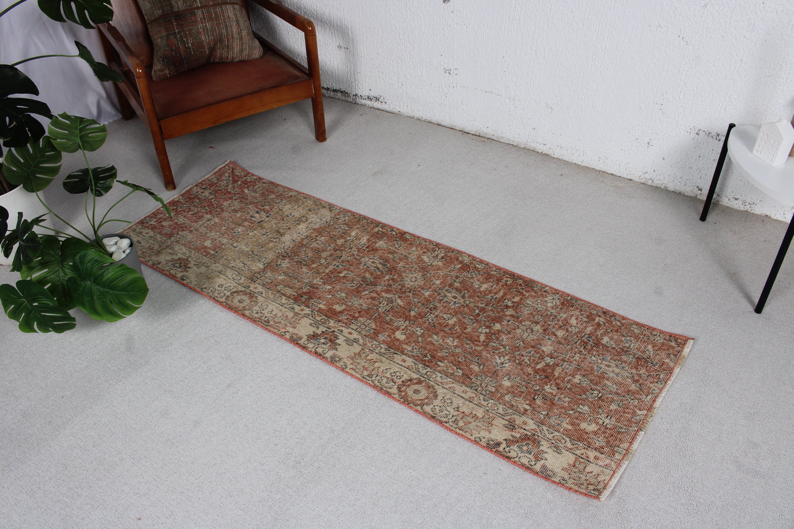 Nötr Halılar, Ev Dekorasyonu Halıları, Mutfak Halısı, Bej Anadolu Halısı, Vintage Halılar, Vintage Yolluk Halısı, 1.9x5.7 ft Yolluk Halısı, Türk Halıları