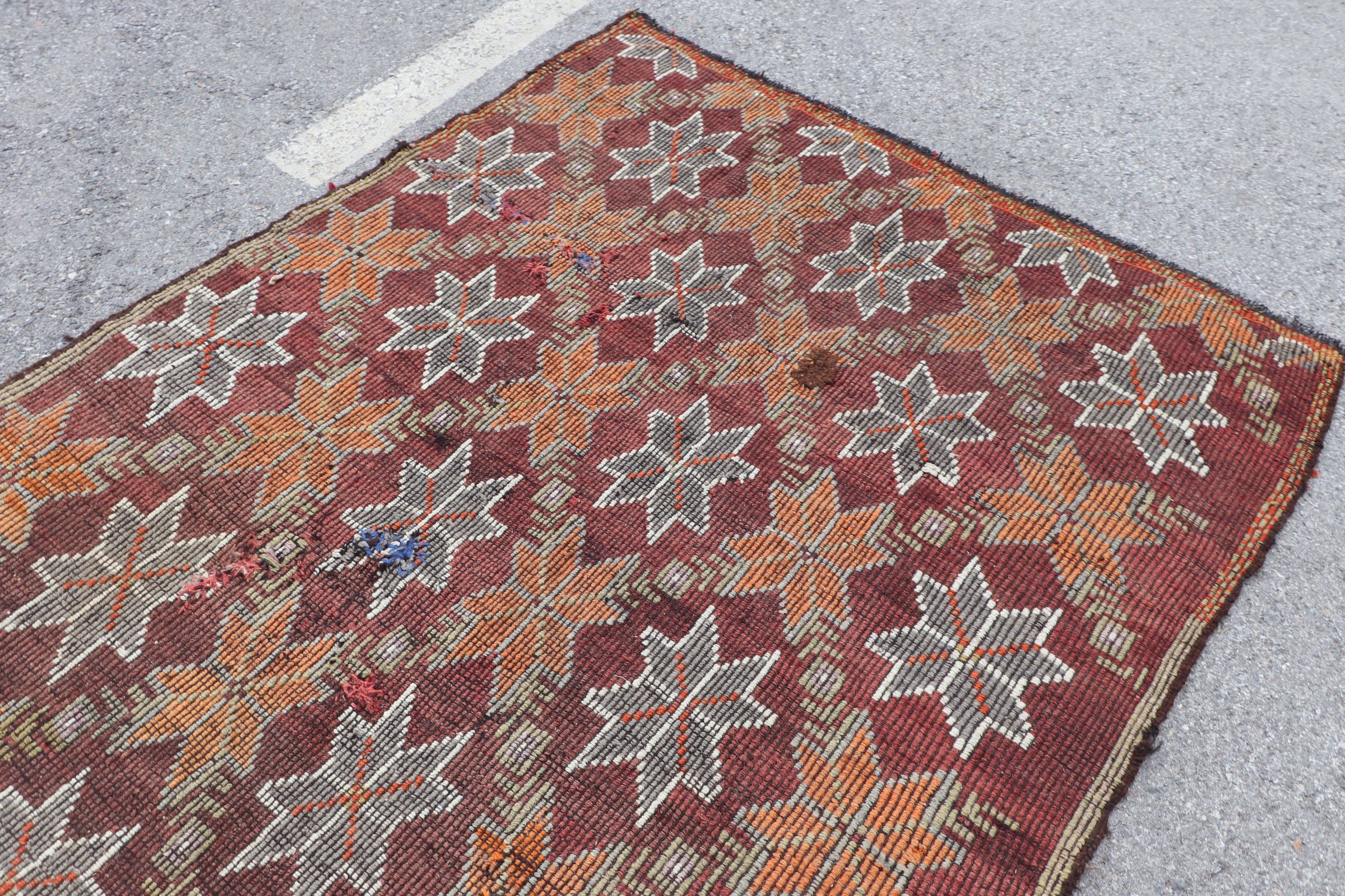 Salon Rugs, Red Antique Rug, Pastel Rug, Kilim, Turkish Rugs, Living Room Rug, Wool Rug, Moroccan Rug, 5.2x9.2 ft Large Rug, Vintage Rugs