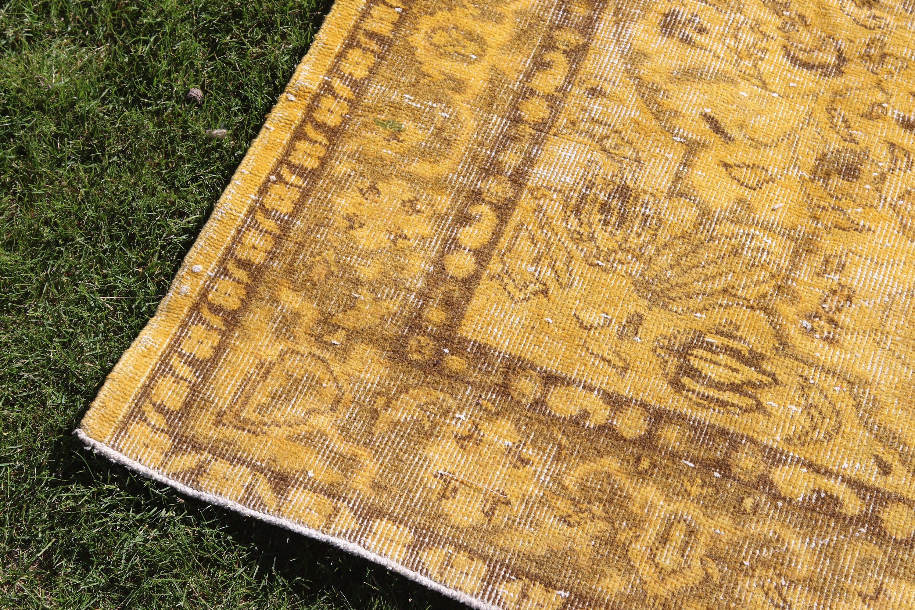 Office Rug, 5.7x8.5 ft Large Rug, Large Vintage Rug, Vintage Rug, Bedroom Rug, Luxury Rugs, Turkish Rugs, Handwoven Rug, Yellow Floor Rugs