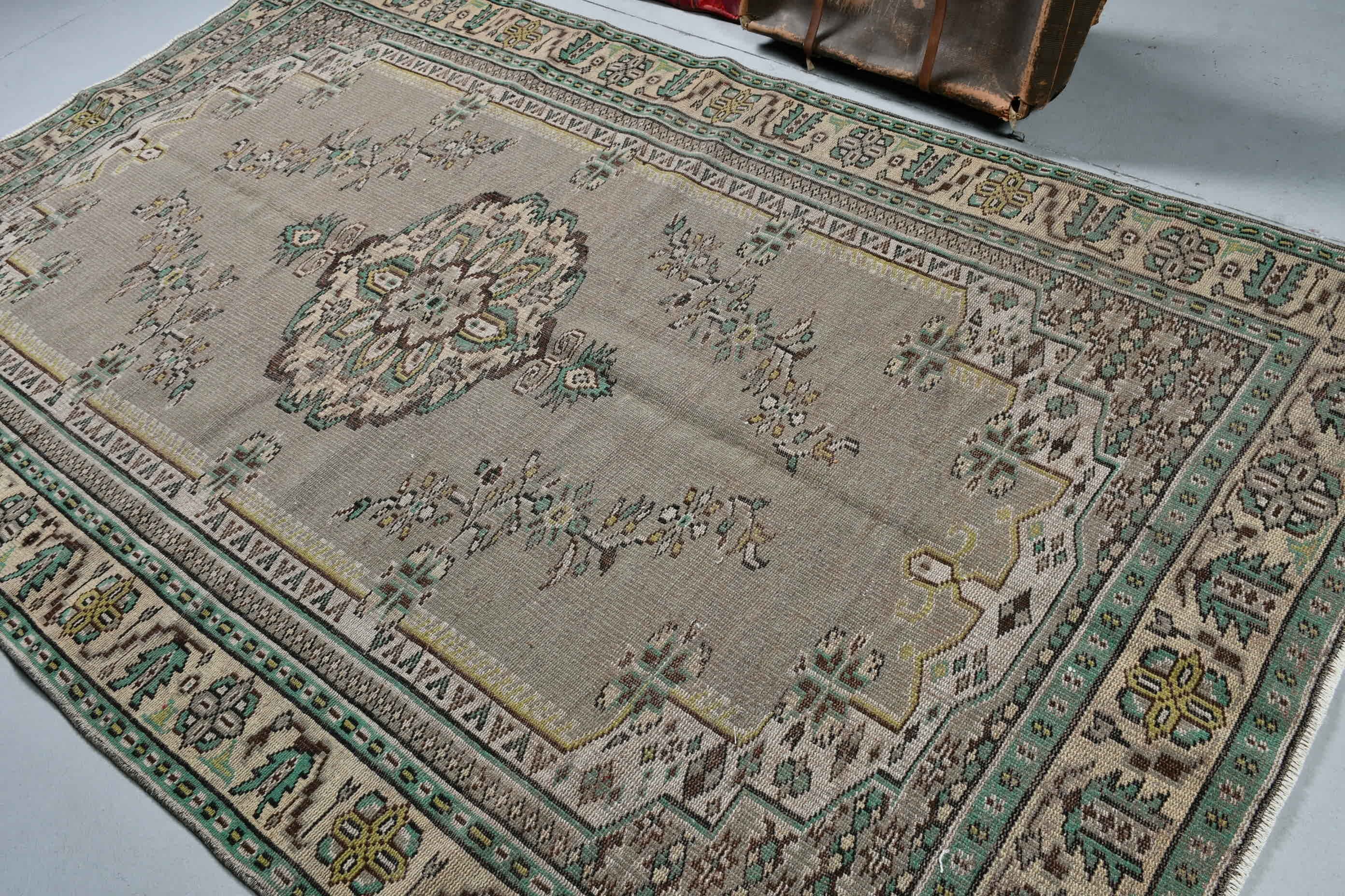 Cute Rugs, Turkish Rug, Green Floor Rug, Living Room Rug, Home Decor Rug, Vintage Rugs, 5.8x9.3 ft Large Rugs, Salon Rugs