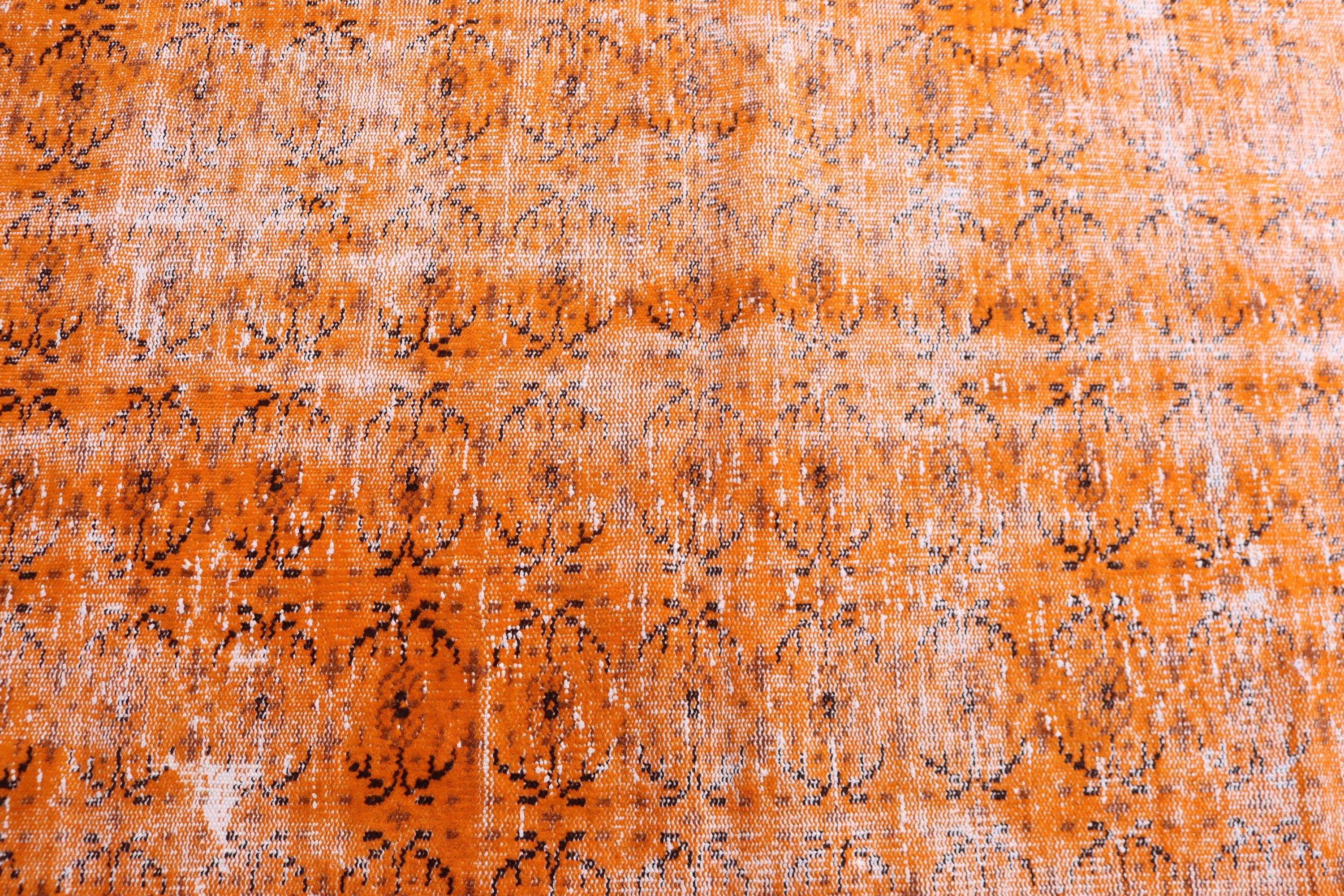 Orange Flatweave Rugs, Geometric Rug, 3.1x6.4 ft Accent Rug, Antique Rugs, Decorative Rugs, Turkish Rug, Vintage Rug, Nursery Rugs