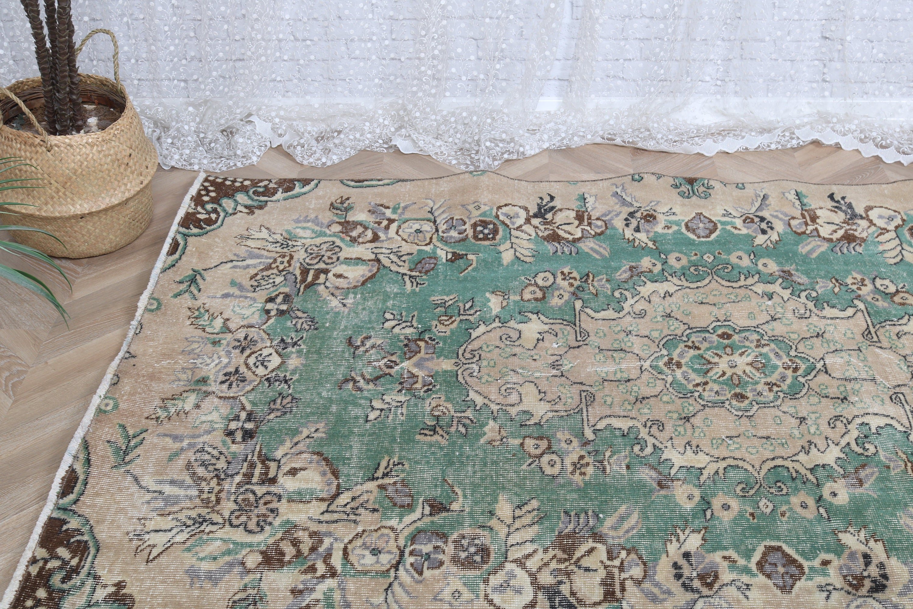 Türk Halıları, Vintage Halı, Boho Halıları, Çocuk Halıları, 4,4x7,3 ft Alan Halıları, Yatak Odası Halıları, Oturma Odası Halısı, Kahverengi Açıklama Halısı