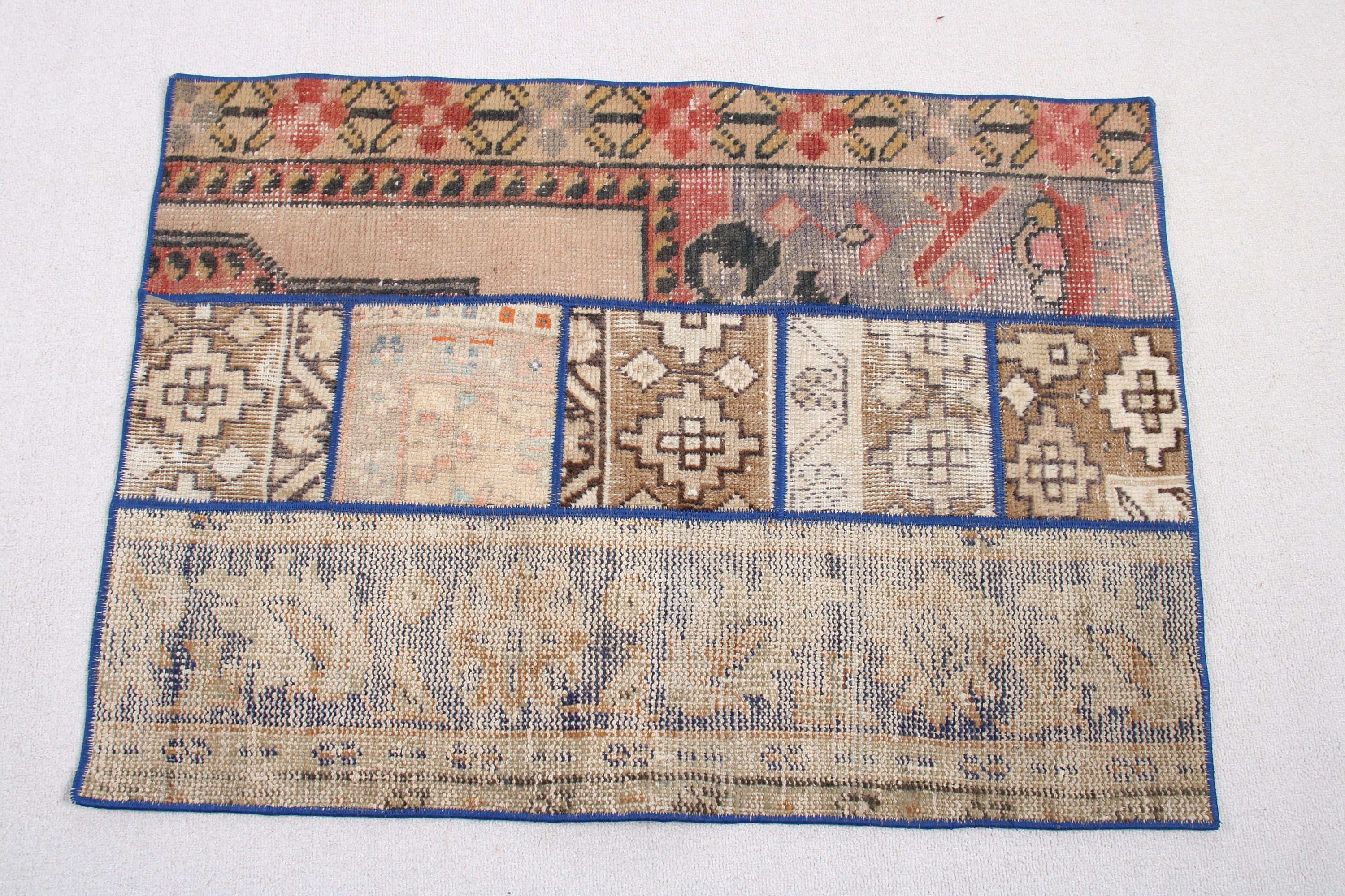 2.3x3.2 ft Küçük Halılar, Geometrik Halı, Bej İfade Halıları, Vintage Halı, Türk Halısı, Estetik Halı, Oushak Halı, Araba Paspas Halıları, Çocuk Halıları