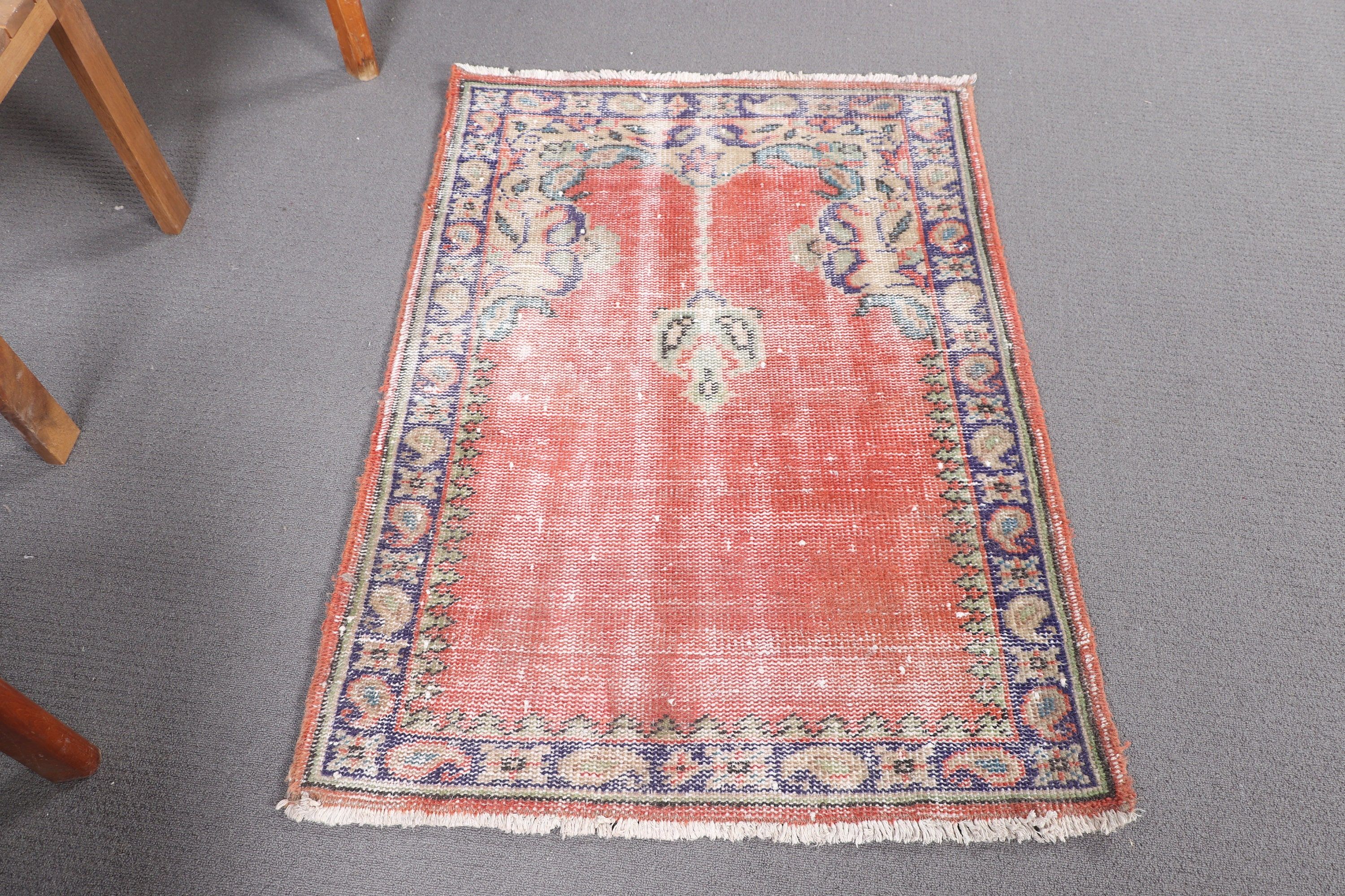 Kitchen Rug, Entry Rugs, Rugs for Bathroom, Vintage Rug, Boho Rugs, Turkish Rugs, Red Boho Rugs, Small Vintage Rugs, 2.7x3.6 ft Small Rugs