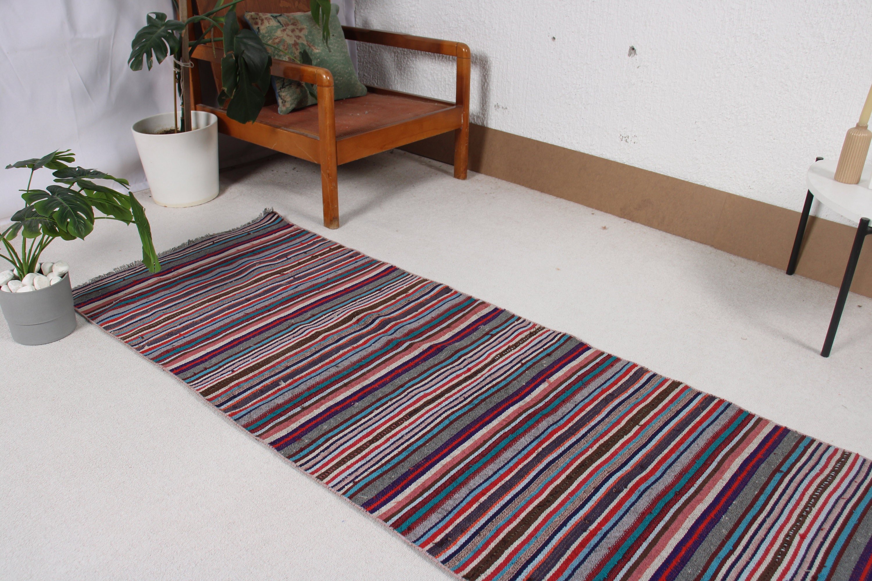 Kilim, Mor Oushak Halı, Türk Halıları, Beni Ourain Runner Halıları, Fas Halıları, Vintage Halı, 2.5x6.8 ft Runner Halıları, Nötr Halılar