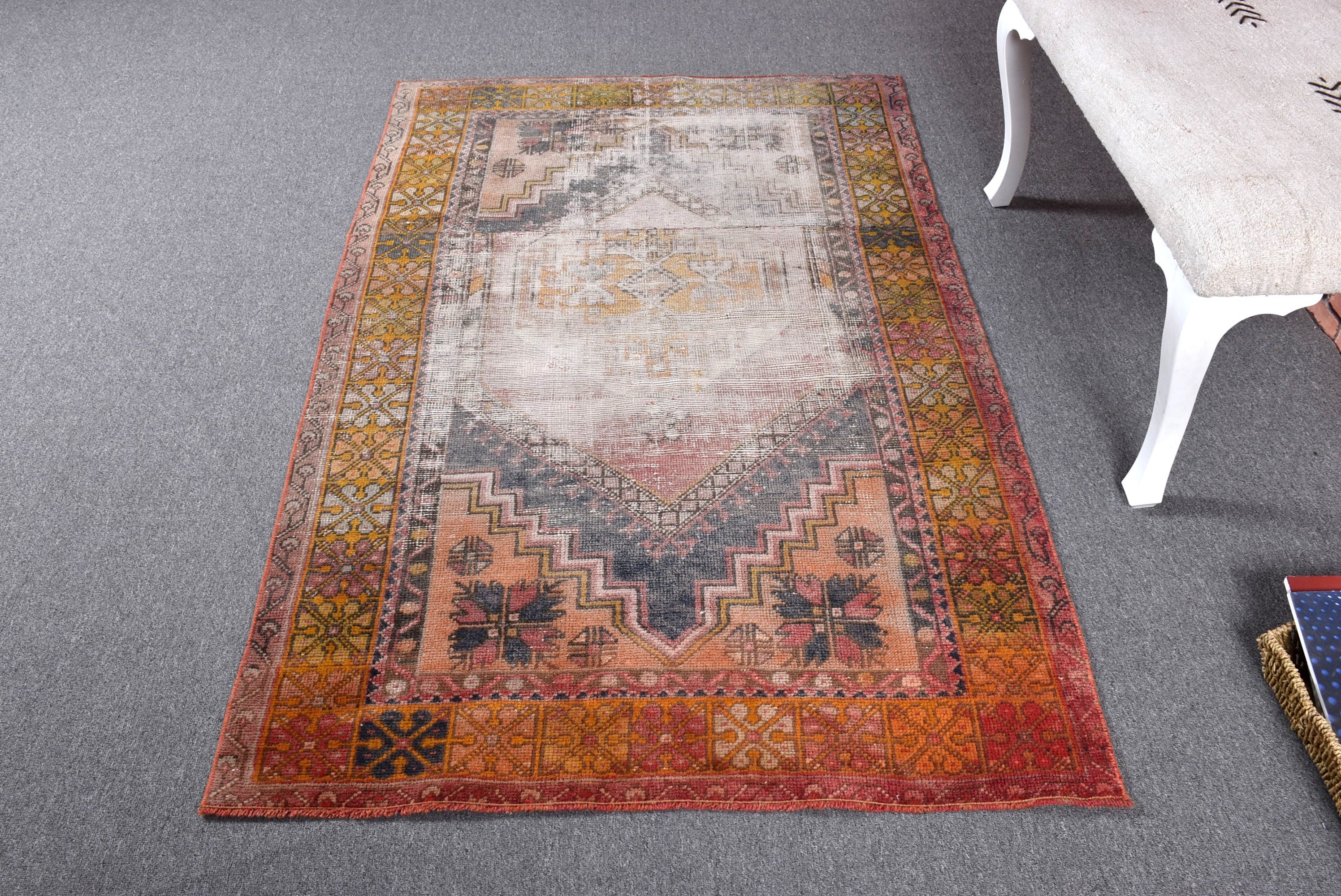 Vintage Halılar, Giriş Halısı, Harika Halılar, Sarı Antika Halı, Boho Vurgulu Halı, 3,5x6 ft Vurgulu Halılar, Ofis Halıları, Türk Halısı