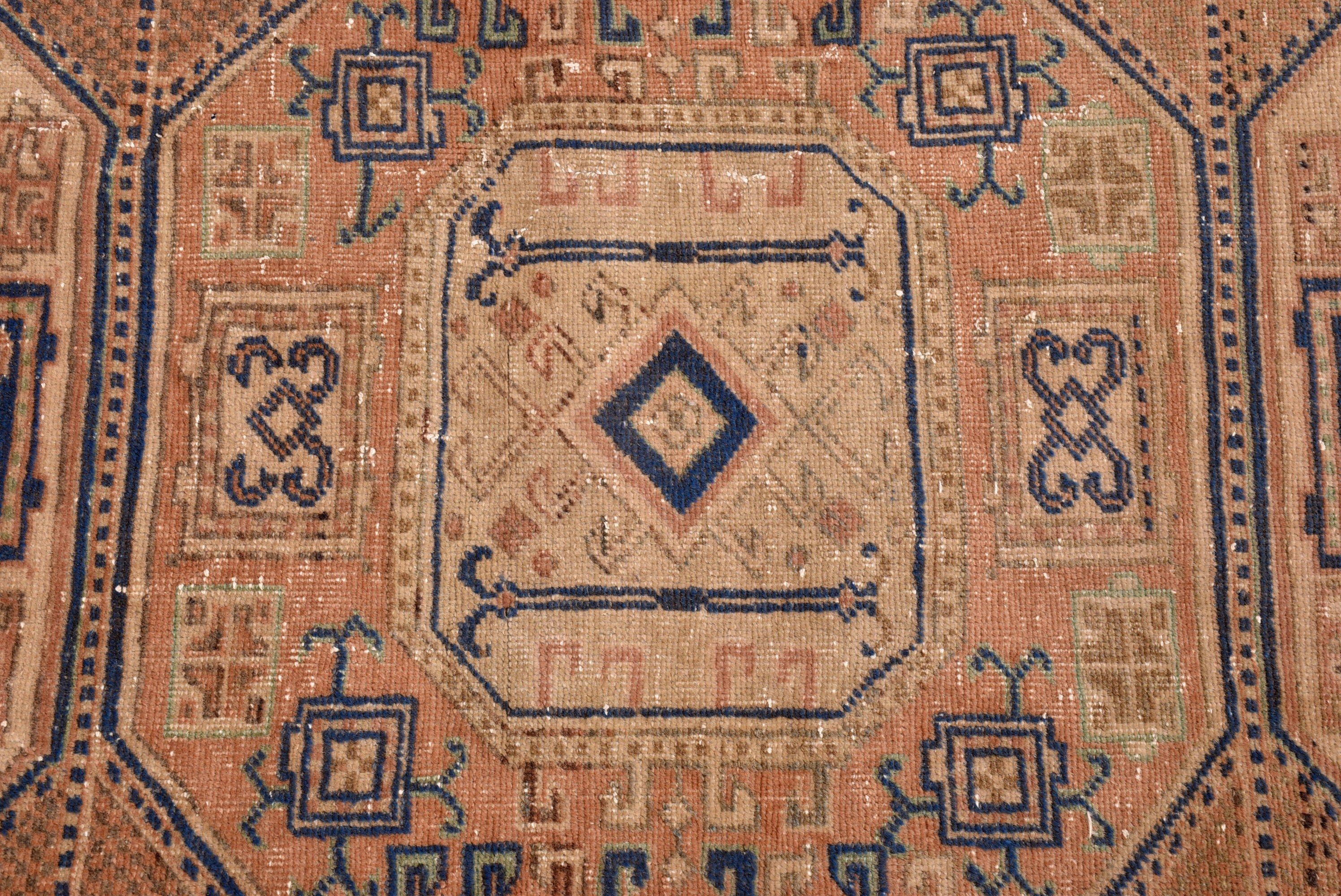 Yatak Odası Halısı, Vintage Halı, 3x5.9 ft Accent Halı, Turuncu Yün Halılar, Türk Halısı, Etnik Halı, Çocuk Halıları, Boho Vurgulu Halılar, Fas Halıları