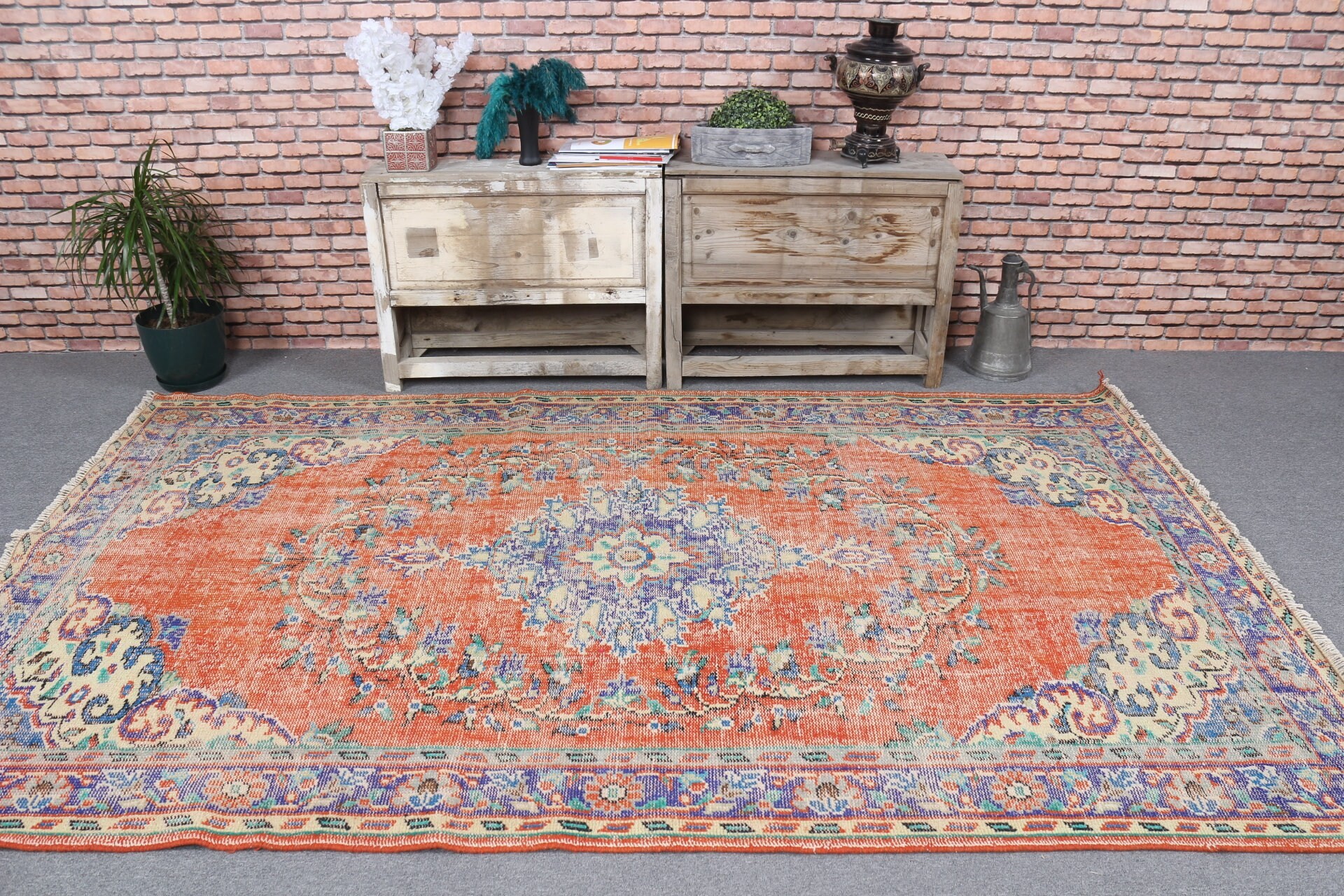 Vintage Rugs, Red  5.4x9.1 ft Large Rugs, Turkish Rugs, Bedroom Rug, Nomadic Rug, Rugs for Salon, Antique Rug, Salon Rug