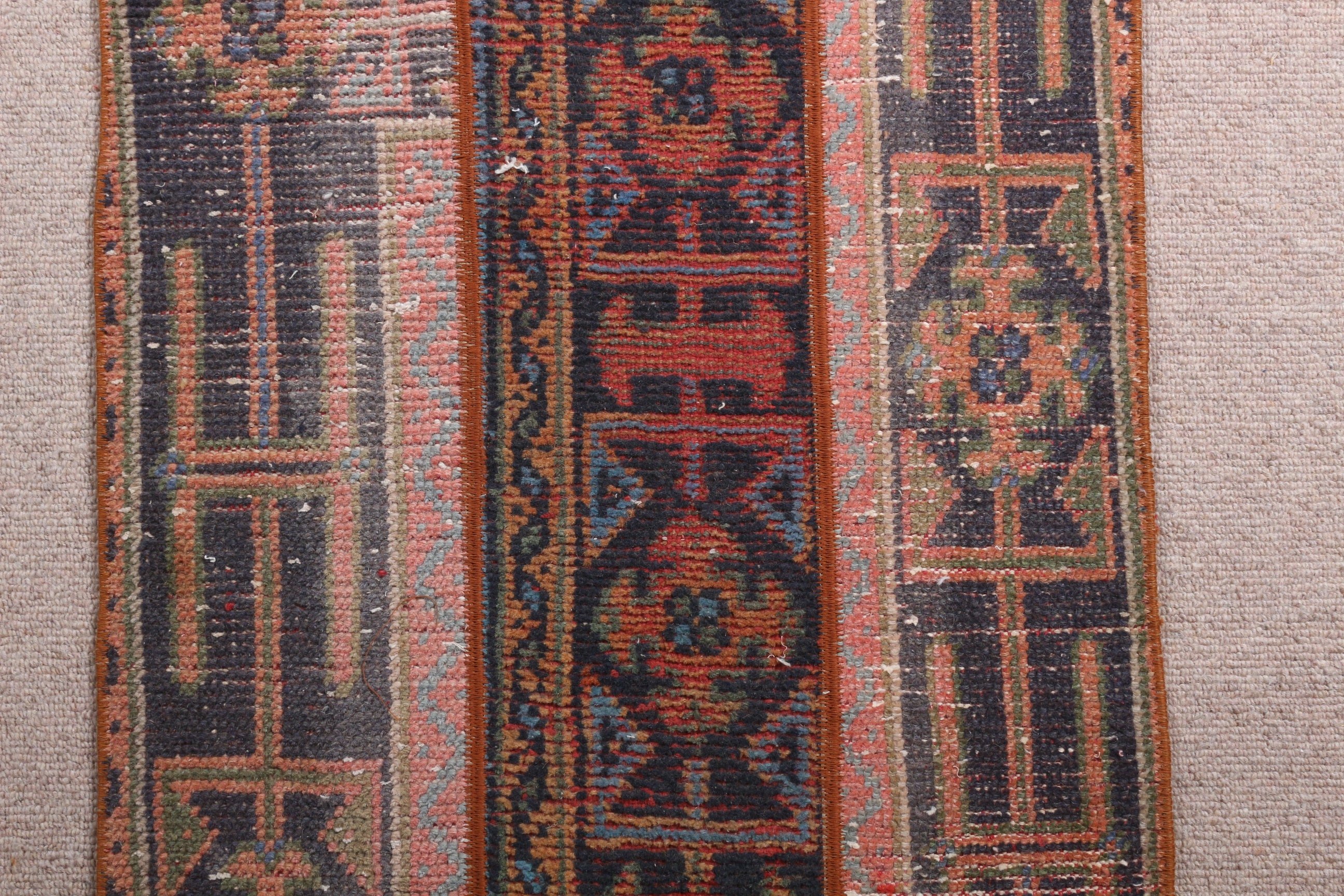 Türk Halıları, 1.9x2.5 ft Küçük Halı, Yer Halısı, Mavi Yer Halıları, Vintage Halılar, Kapı Paspas Halısı, Yün Halı, Mutfak Halıları, Banyo Halıları