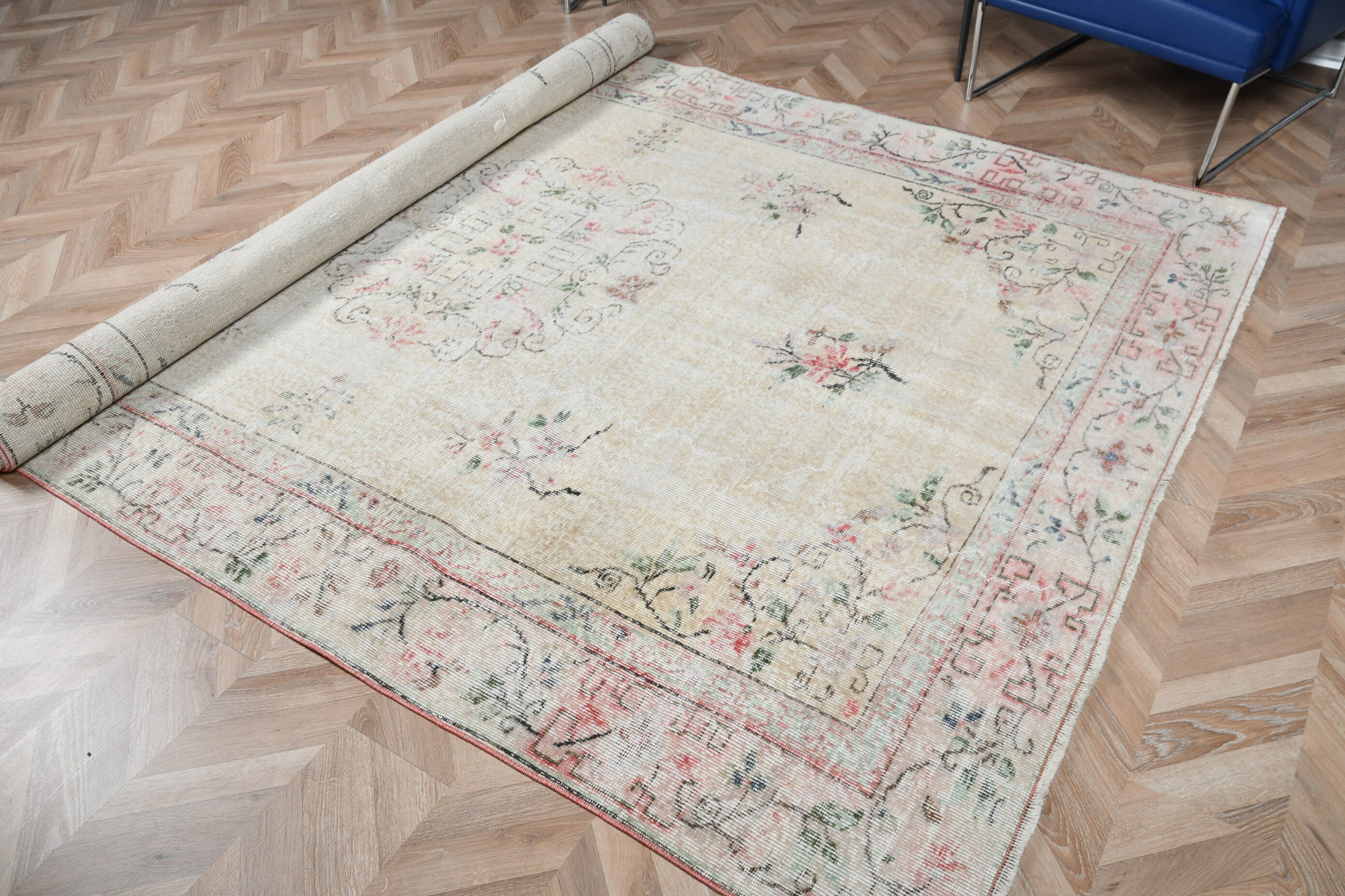 Vintage Rugs, Home Decor Rug, Bedroom Rugs, 6.6x9.7 ft Large Rugs, Kitchen Rug, Beige Home Decor Rug, Living Room Rugs, Turkish Rug