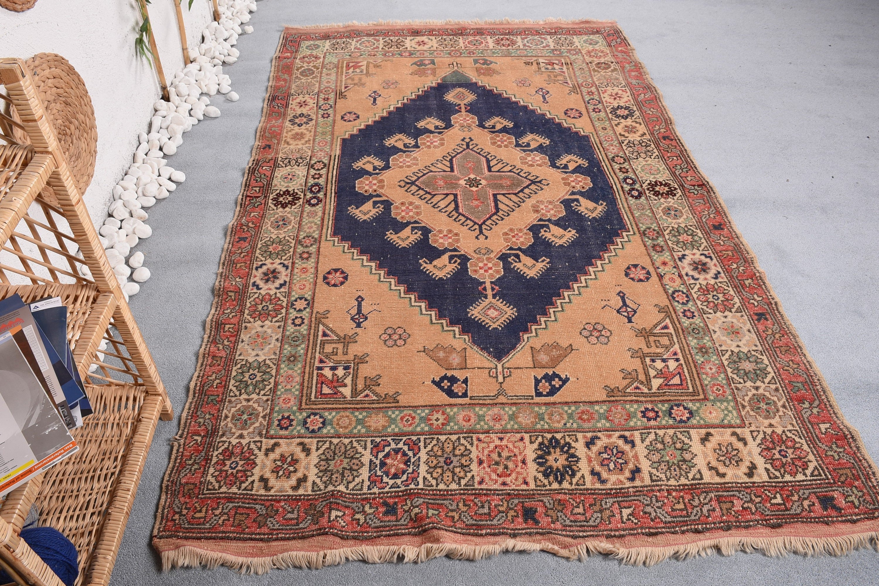 Çocuk Halıları, Türk Halısı, Fas Halıları, Oturma Odası Halısı, Mutfak Halısı, 4,6x7,6 ft Alan Halısı, Yer Halıları, Vintage Halı, Turuncu Soğuk Halı