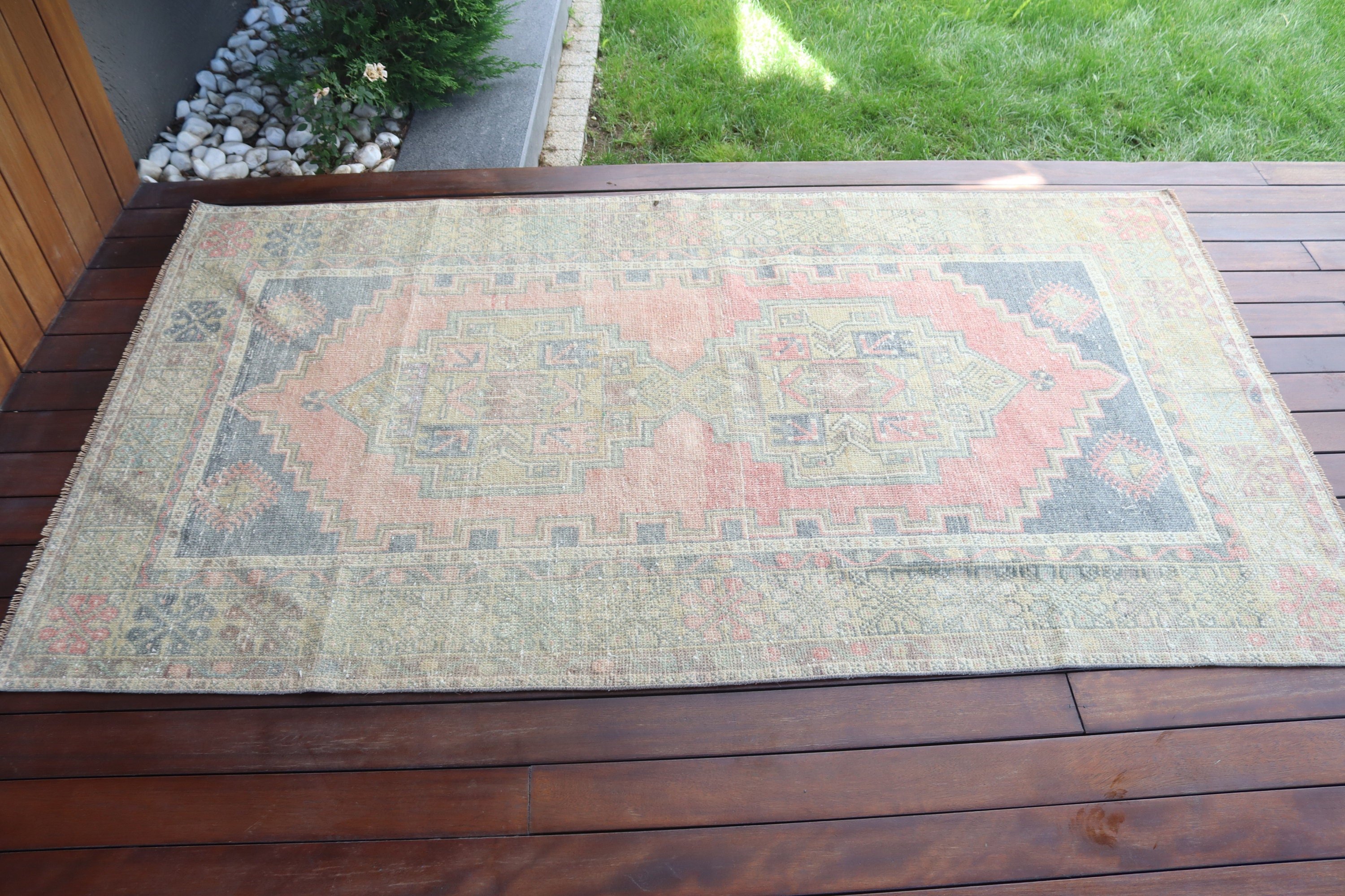 Dekoratif Halı, Çocuk Halısı, 3.6x6.5 ft Accent Halı, Türk Halıları, Vintage Halı, Yün Halılar, Boho Halı, Bej Anadolu Halıları