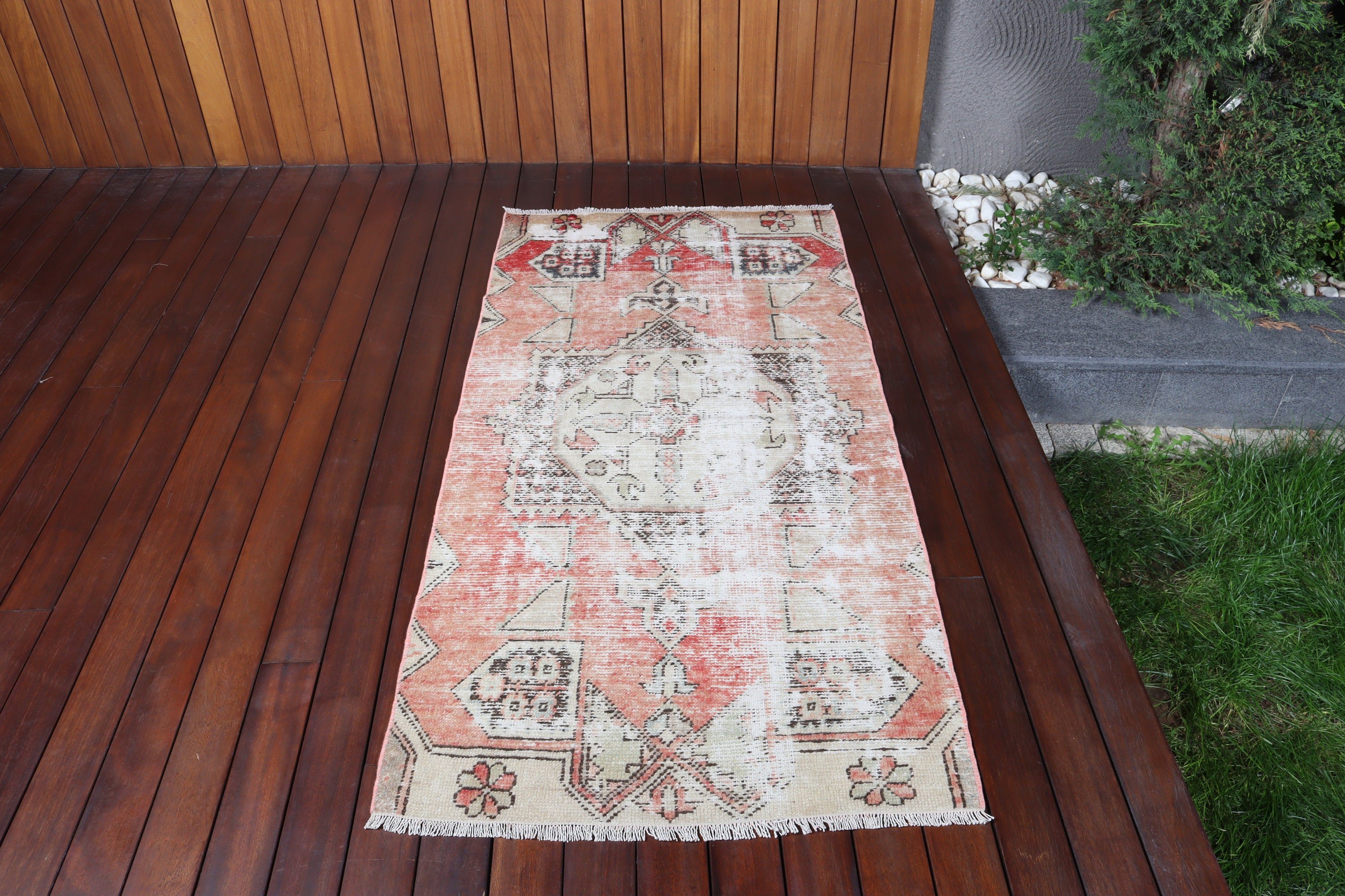 Küçük Vintage Halı, Vintage Halı, Giriş Halıları, Düz Dokuma Halı, Mutfak Halısı, 2,7x5,4 ft Küçük Halılar, Turuncu El Dokuma Halılar, Türk Halıları