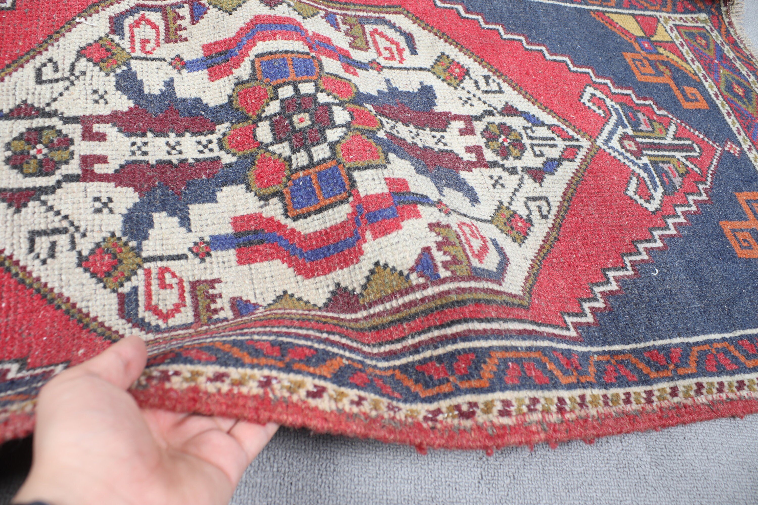 Giriş Halısı, Türk Halısı, Kırmızı Ev Dekor Halıları, Yer Halısı, Araba Paspas Halısı, Antika Halılar, 1.9x4.3 ft Küçük Halı, Vintage Halı, Kapı Paspası Halıları