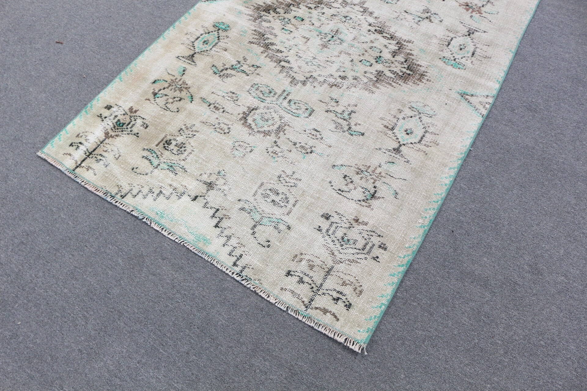 3.7x5.8 ft Accent Rugs, Cute Rug, Vintage Rug, Kitchen Rugs, Entry Rug, Beige Moroccan Rugs, Oushak Rug, Turkish Rugs