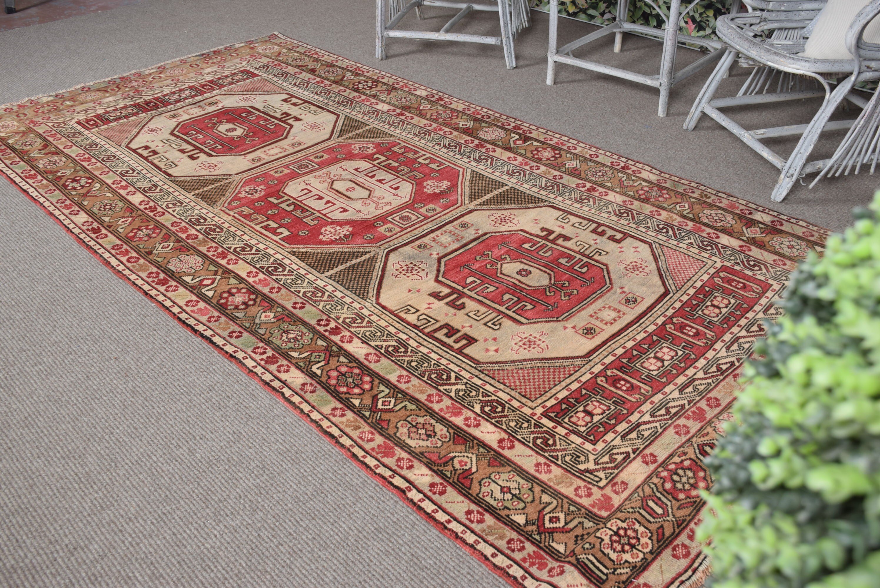 Vintage Rugs, Cool Rug, 4.6x9.6 ft Large Rug, Red Oriental Rug, Living Room Rug, Bedroom Rug, Natural Rug, Oriental Rugs, Turkish Rugs