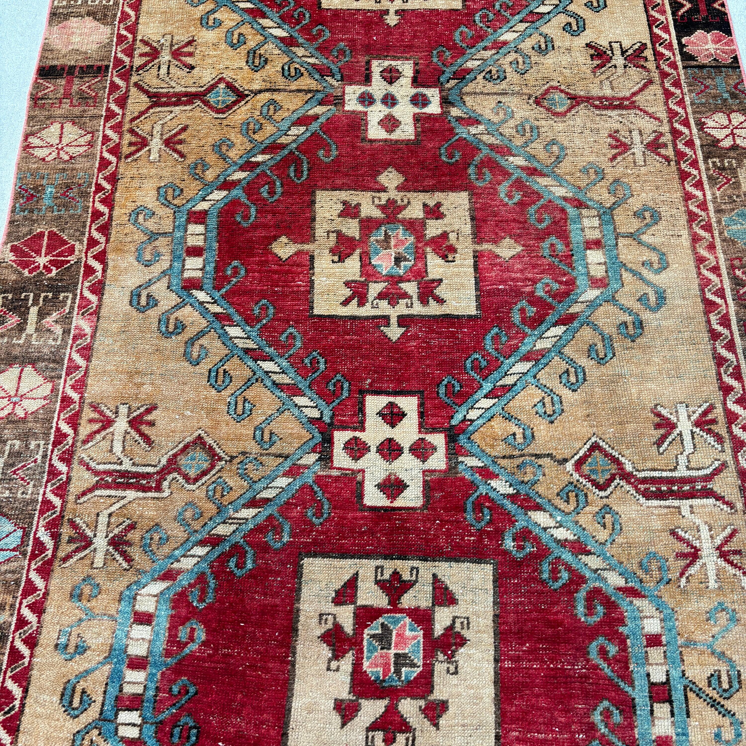 Vintage Halılar, 4.4x9.6 ft Büyük Halı, Büyük Vintage Halı, Boho Halı, Türk Halısı, Mutfak Halıları, Oturma Odası Halısı, Yer Halıları, Kırmızı Yatak Odası Halısı